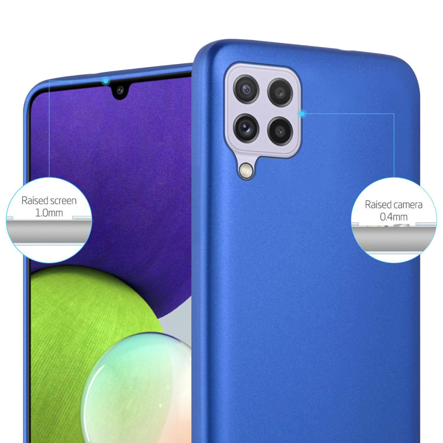 Cadorabo Schutzhülle für Samsung Galaxy A22 4G / M22 / M32 4G Hülle in Blau Handyhülle TPU Silikon Etui Cover Case