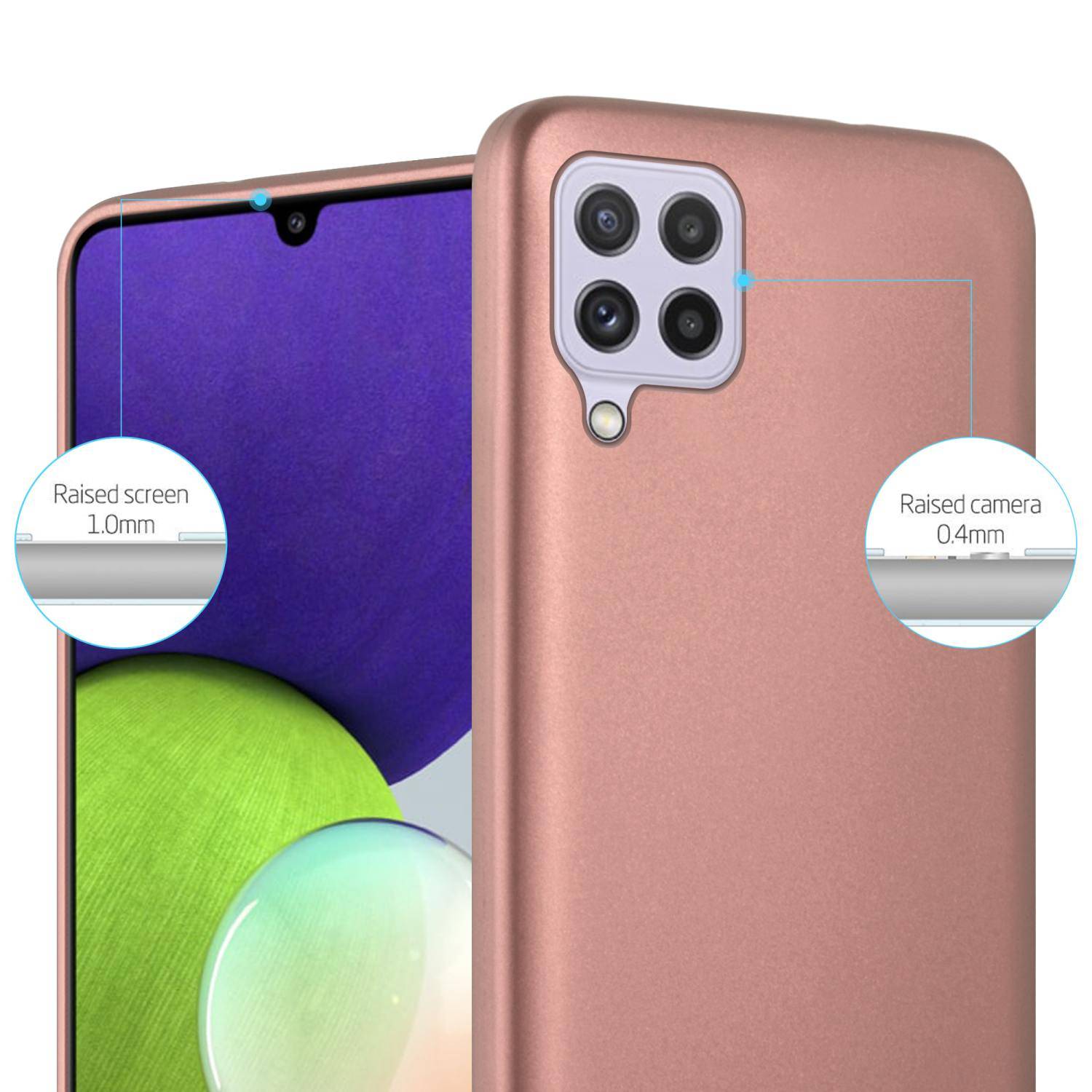 Cadorabo Schutzhülle für Samsung Galaxy A22 4G / M22 / M32 4G Hülle in Rosa Handyhülle TPU Silikon Etui Cover Case