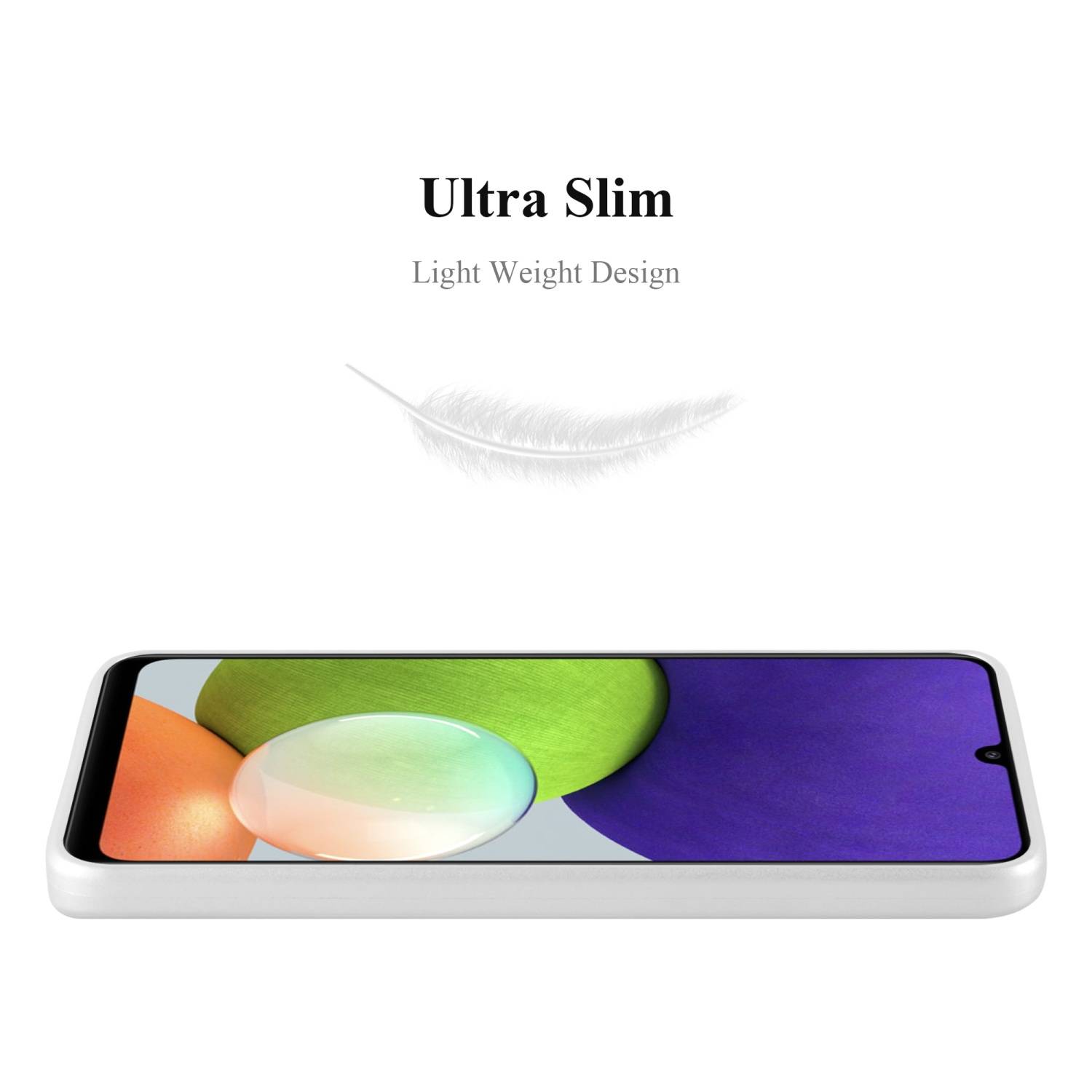 Cadorabo Schutzhülle für Samsung Galaxy A22 4G / M22 / M32 4G Hülle in Silber Handyhülle TPU Silikon Etui Cover Case