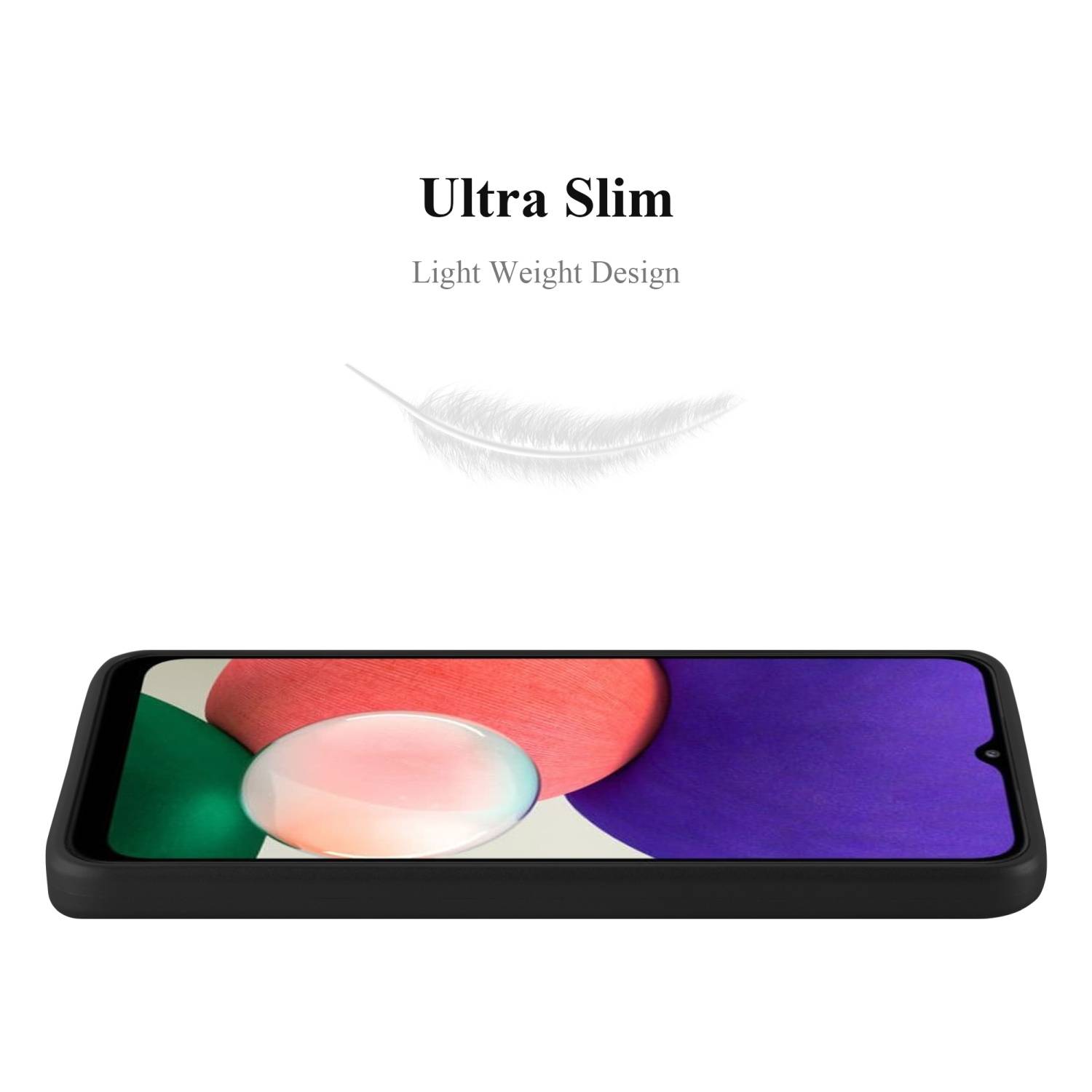 Cadorabo Schutzhülle für Samsung Galaxy A22 5G Hülle in Schwarz Handyhülle TPU Silikon Etui Cover Case