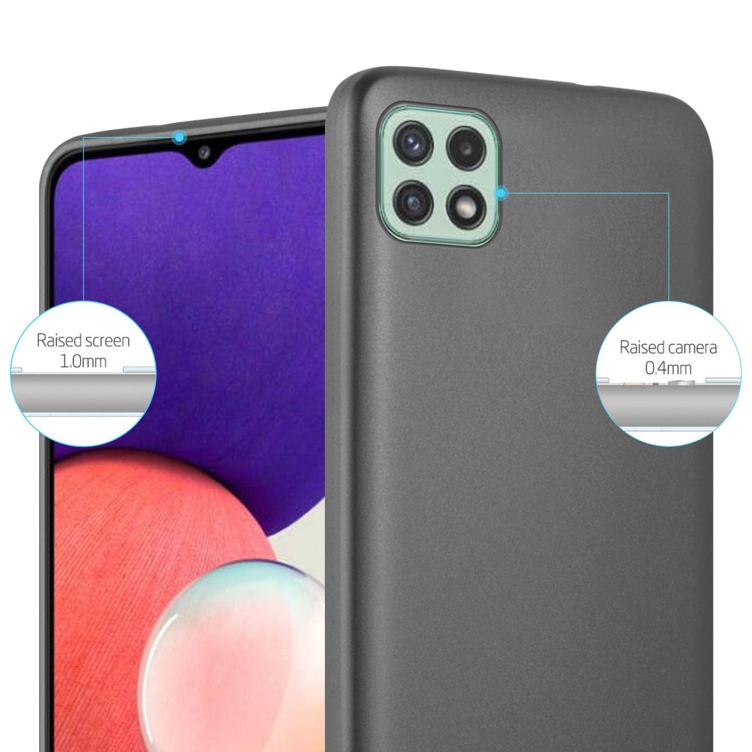 Cadorabo Schutzhülle für Samsung Galaxy A22 5G Hülle in Grau Handyhülle TPU Silikon Etui Cover Case