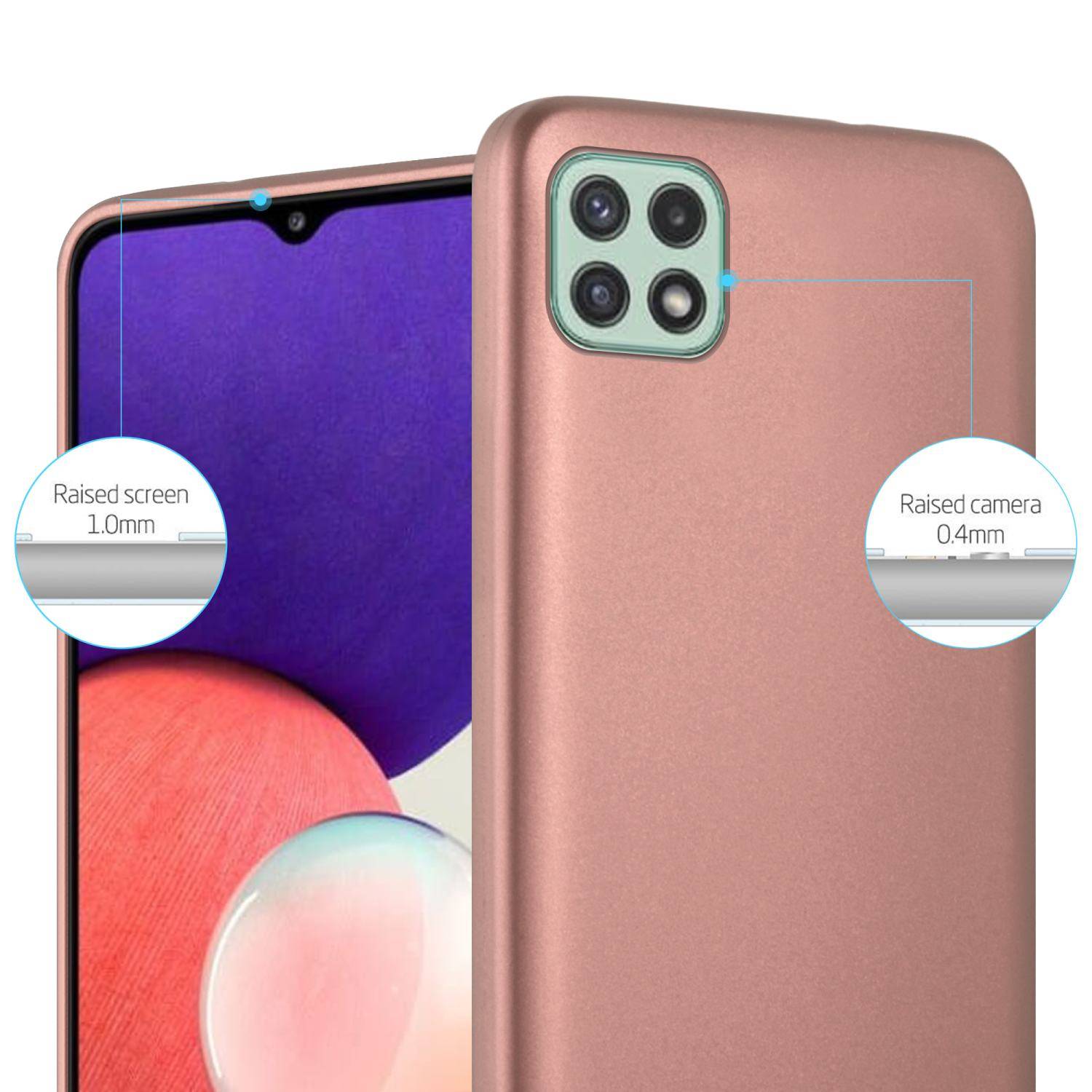 Cadorabo Schutzhülle für Samsung Galaxy A22 5G Hülle in Rosa Handyhülle TPU Silikon Etui Cover Case