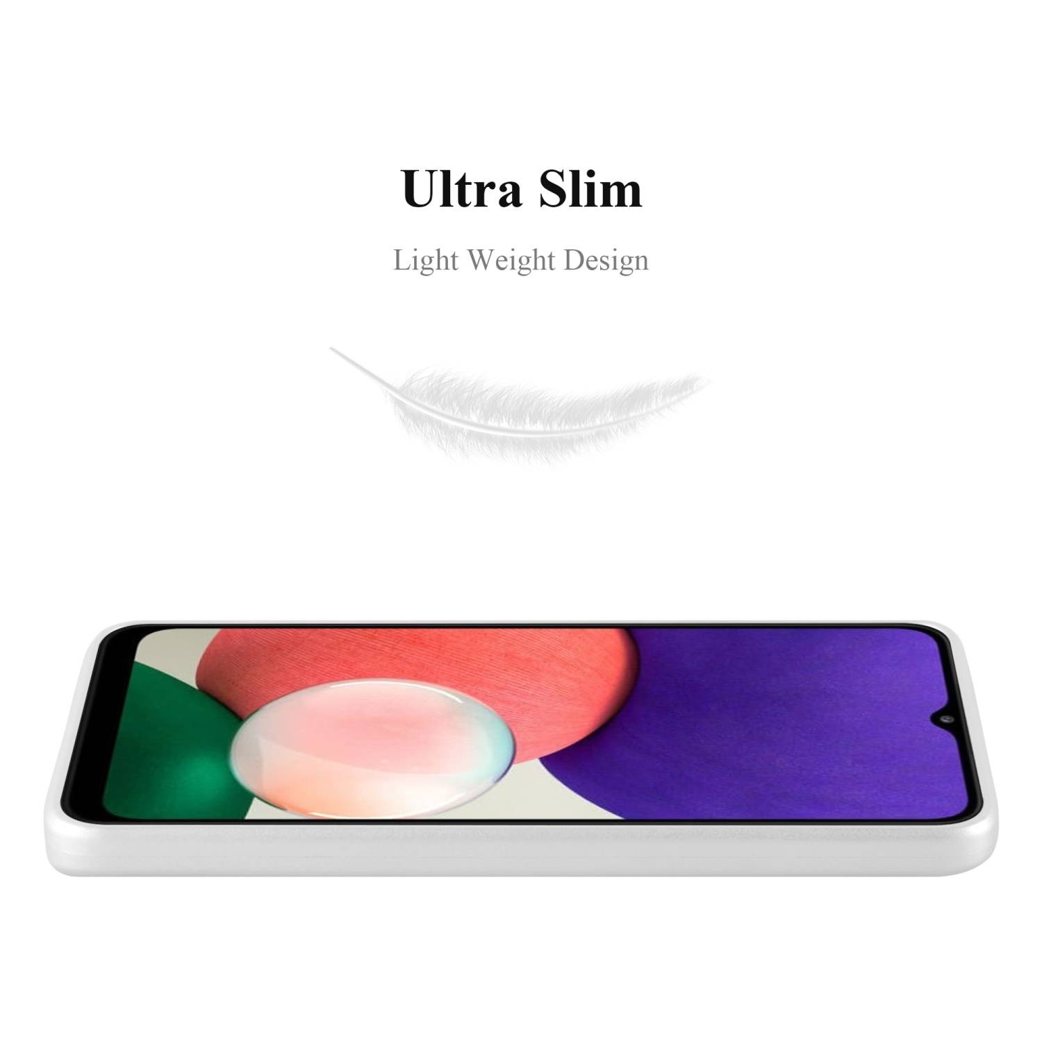Cadorabo Schutzhülle für Samsung Galaxy A22 5G Hülle in Silber Handyhülle TPU Silikon Etui Cover Case