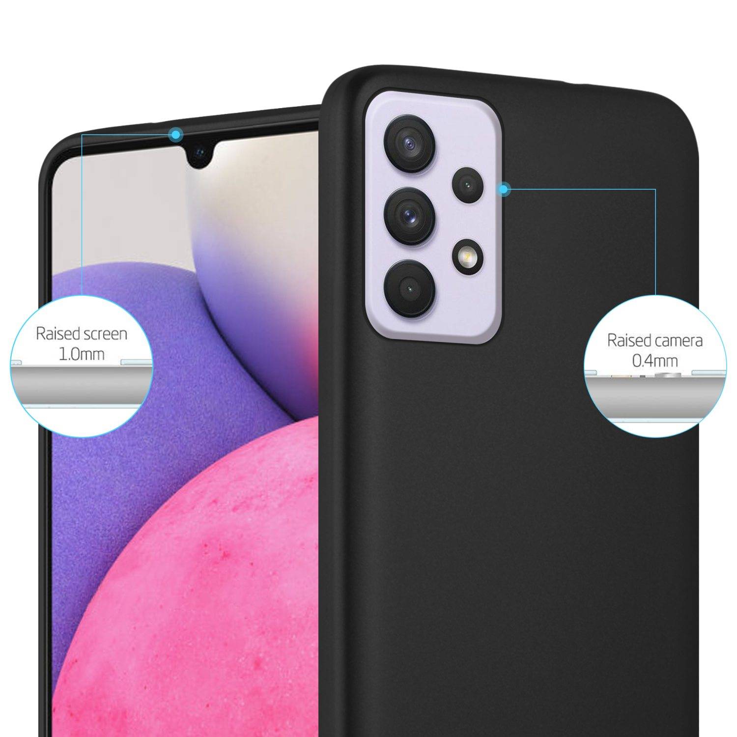 Cadorabo Schutzhülle für Samsung Galaxy A33 5G Hülle in Schwarz Handyhülle TPU Silikon Etui Cover Case