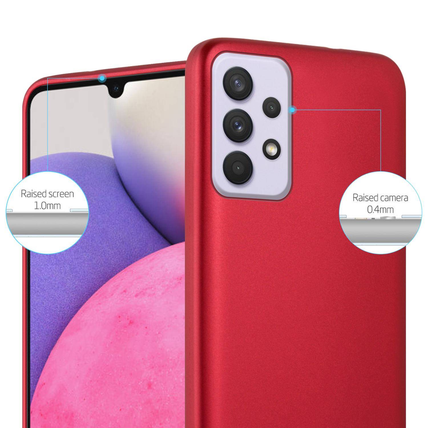 Cadorabo Schutzhülle für Samsung Galaxy A33 5G Hülle in Rot Handyhülle TPU Silikon Etui Cover Case