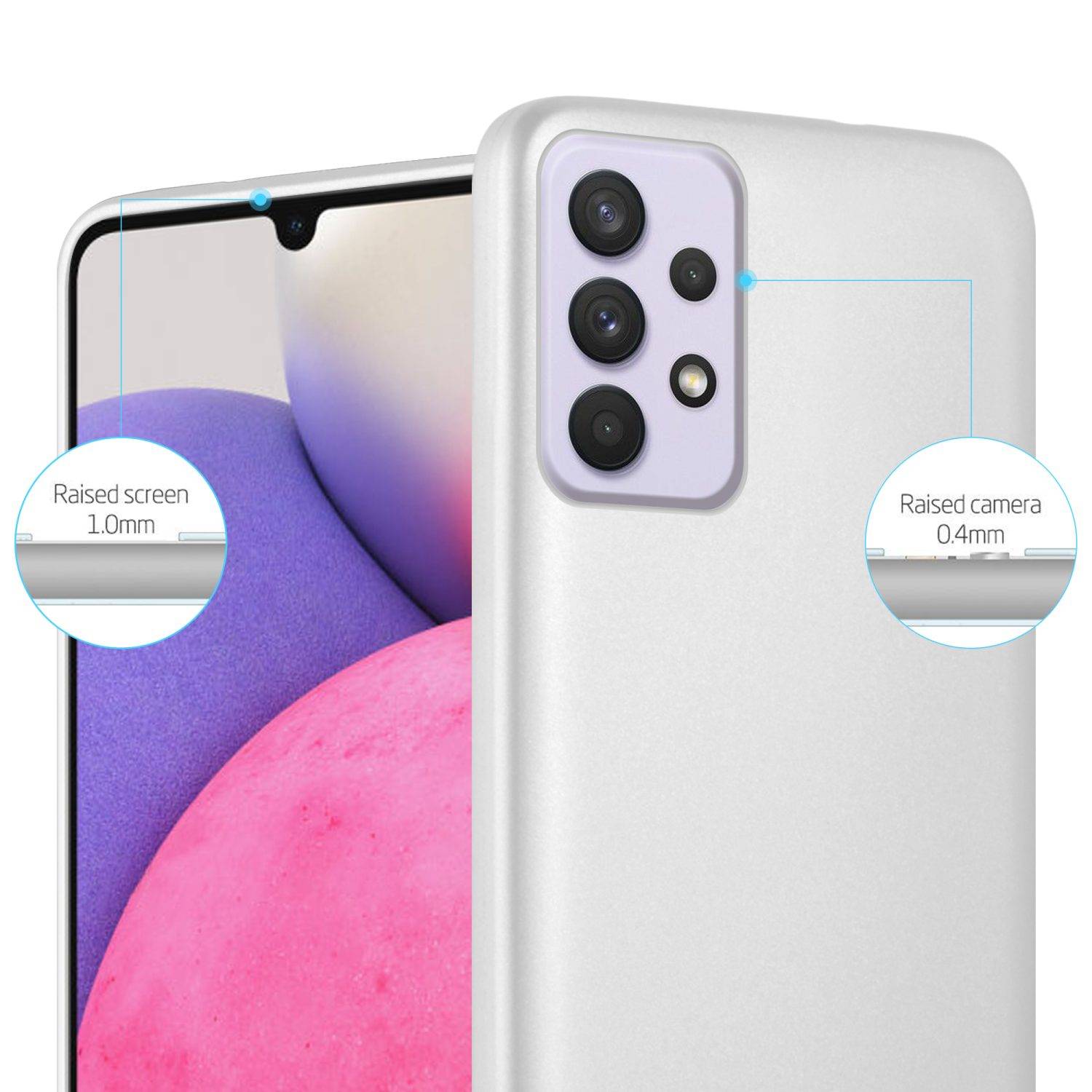 Cadorabo Schutzhülle für Samsung Galaxy A33 5G Hülle in Silber Handyhülle TPU Silikon Etui Cover Case