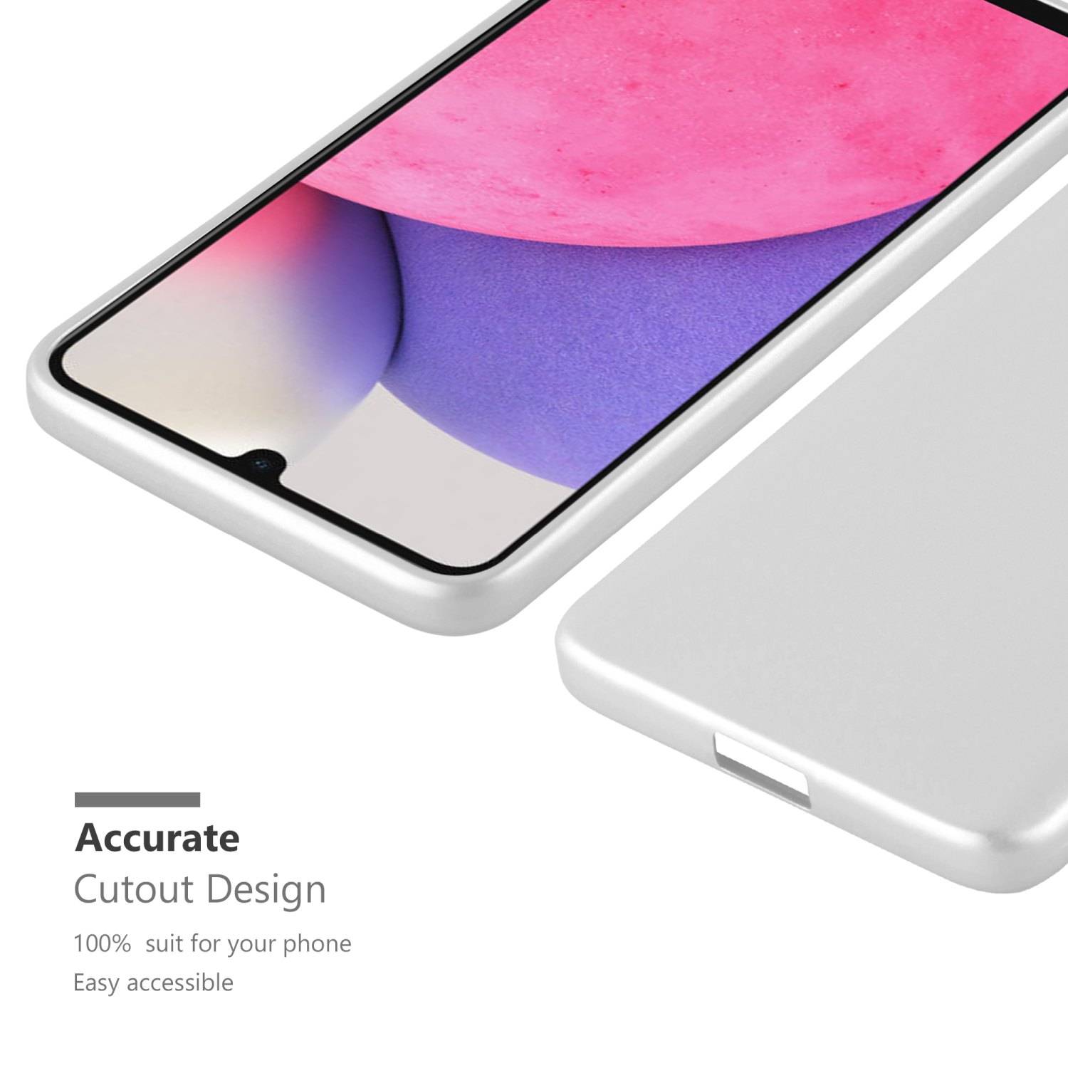 Cadorabo Schutzhülle für Samsung Galaxy A33 5G Hülle in Silber Handyhülle TPU Silikon Etui Cover Case