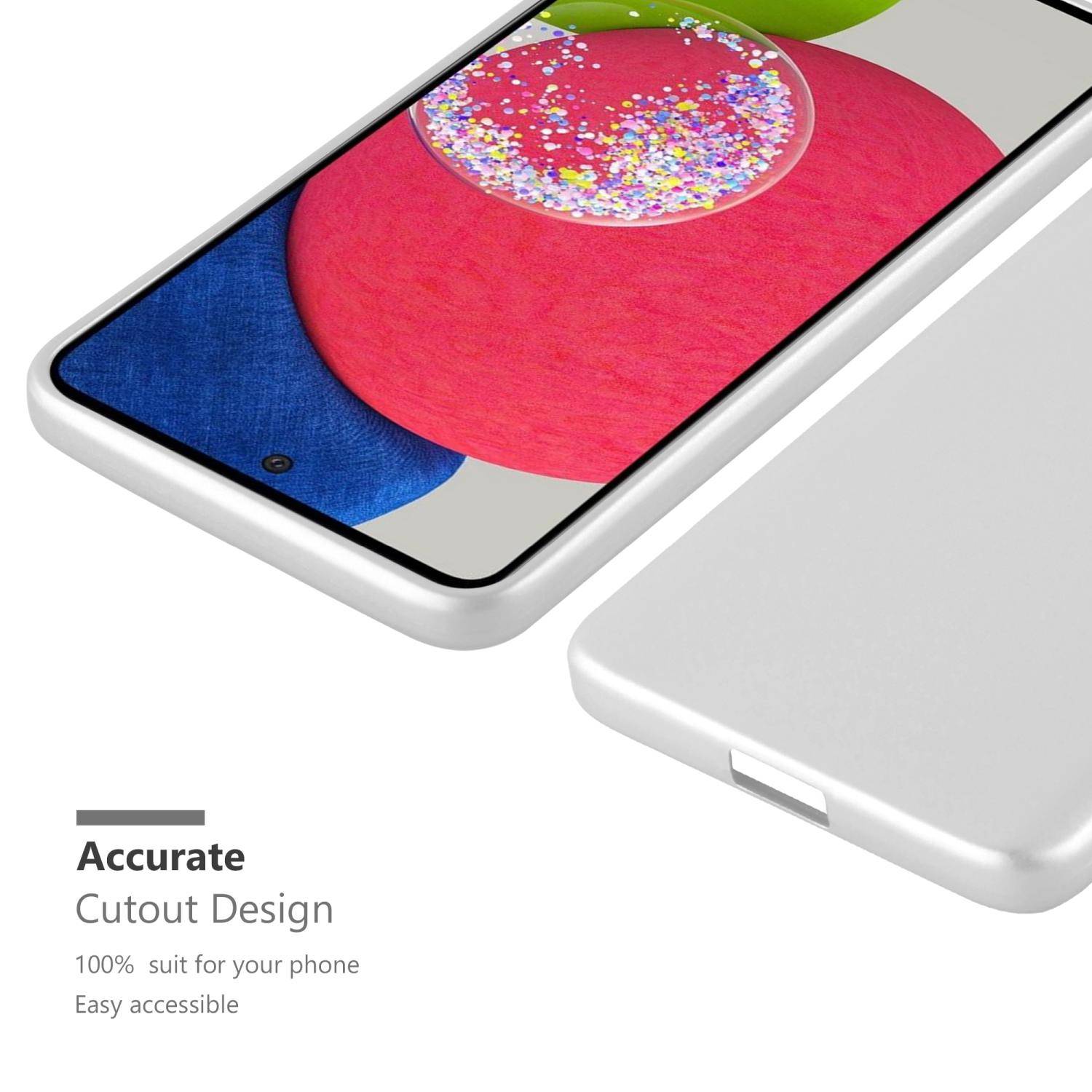 Cadorabo Schutzhülle für Samsung Galaxy A52 (4G / 5G) / A52s Hülle in Silber Handyhülle TPU Silikon Etui Cover Case