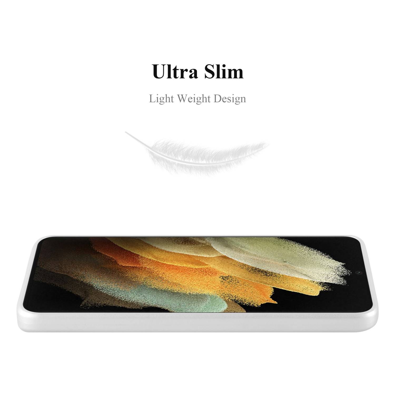 Cadorabo Schutzhülle für Samsung Galaxy S22 ULTRA Hülle in Silber Handyhülle TPU Silikon Etui Cover Case