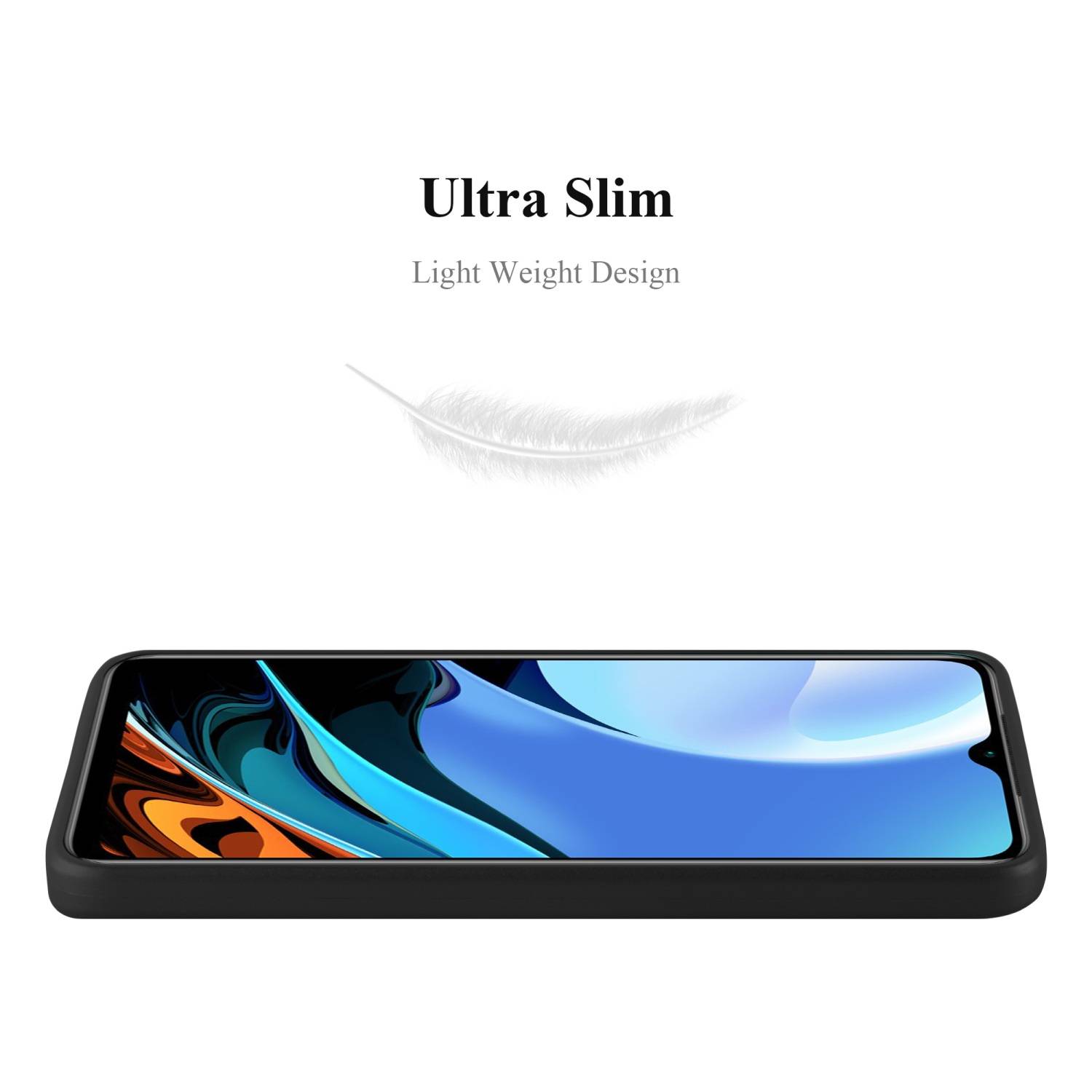 Cadorabo Schutzhülle für Xiaomi RedMi 9T / POCO M3 Hülle in Schwarz Handyhülle TPU Silikon Etui Cover Case