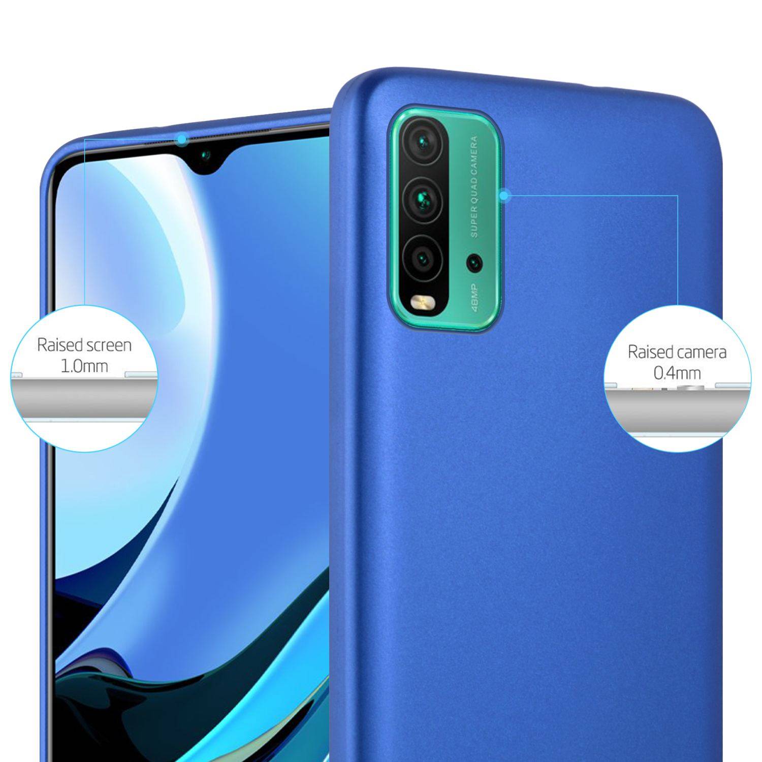 Cadorabo Schutzhülle für Xiaomi RedMi 9T / POCO M3 Hülle in Blau Handyhülle TPU Silikon Etui Cover Case