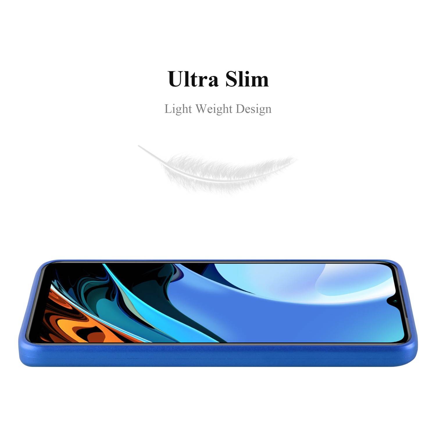 Cadorabo Schutzhülle für Xiaomi RedMi 9T / POCO M3 Hülle in Blau Handyhülle TPU Silikon Etui Cover Case