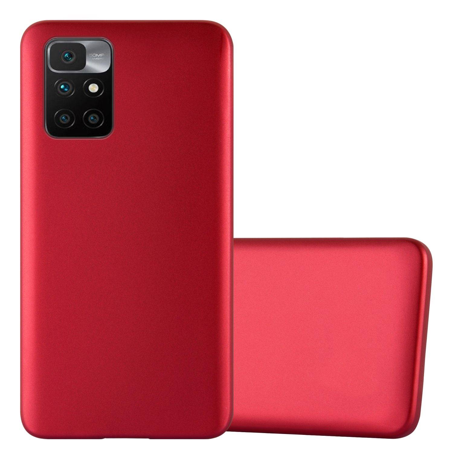 Cadorabo Schutzhülle für Xiaomi RedMi 10 / RedMi NOTE 11 4G Hülle in Rot Handyhülle TPU Silikon Etui Cover Case
