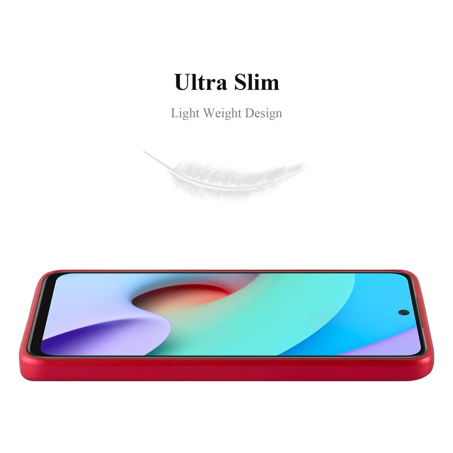 Cadorabo Schutzhülle für Xiaomi RedMi 10 / RedMi NOTE 11 4G Hülle in Rot Handyhülle TPU Silikon Etui Cover Case