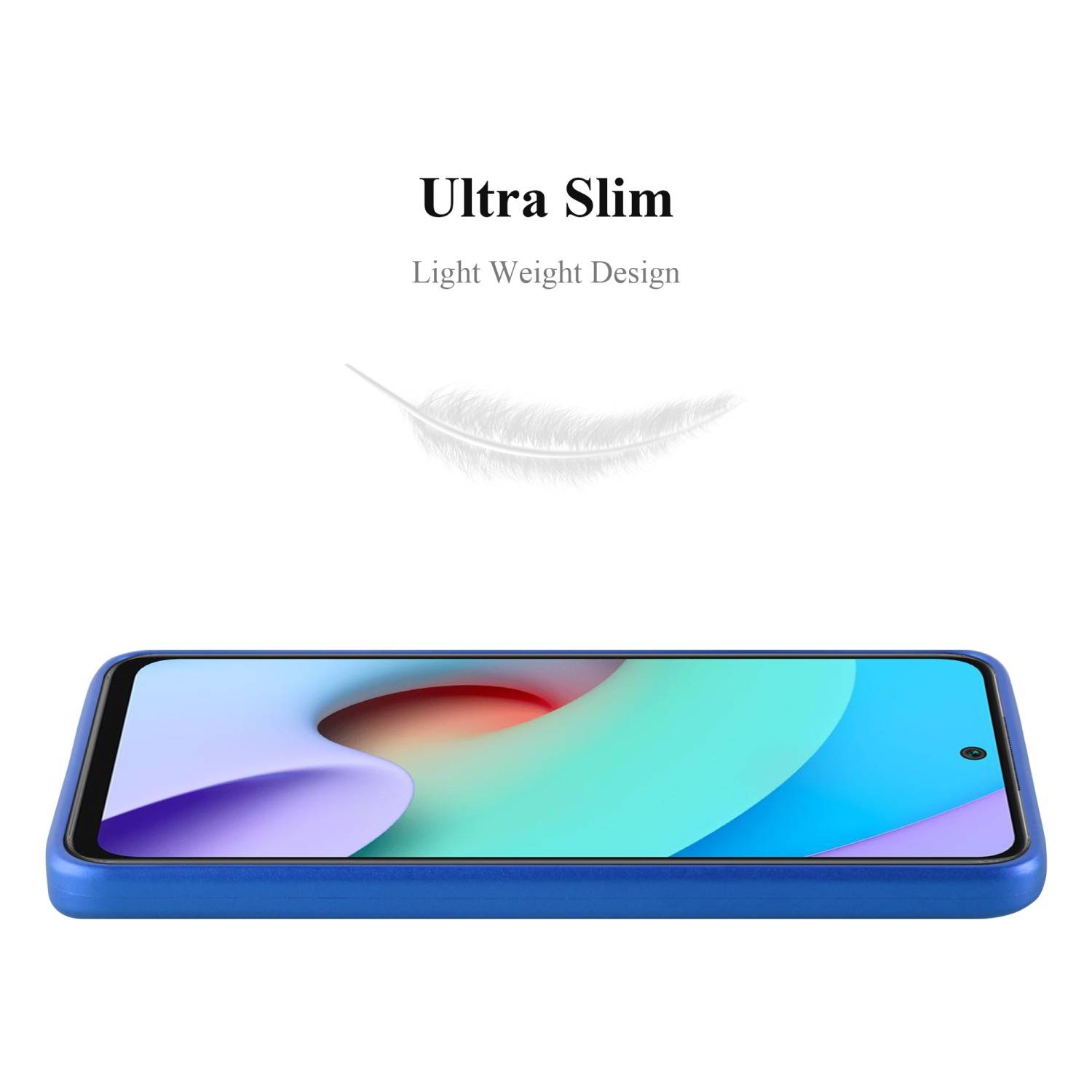 Cadorabo Schutzhülle für Xiaomi RedMi 10 / RedMi NOTE 11 4G Hülle in Blau Handyhülle TPU Silikon Etui Cover Case
