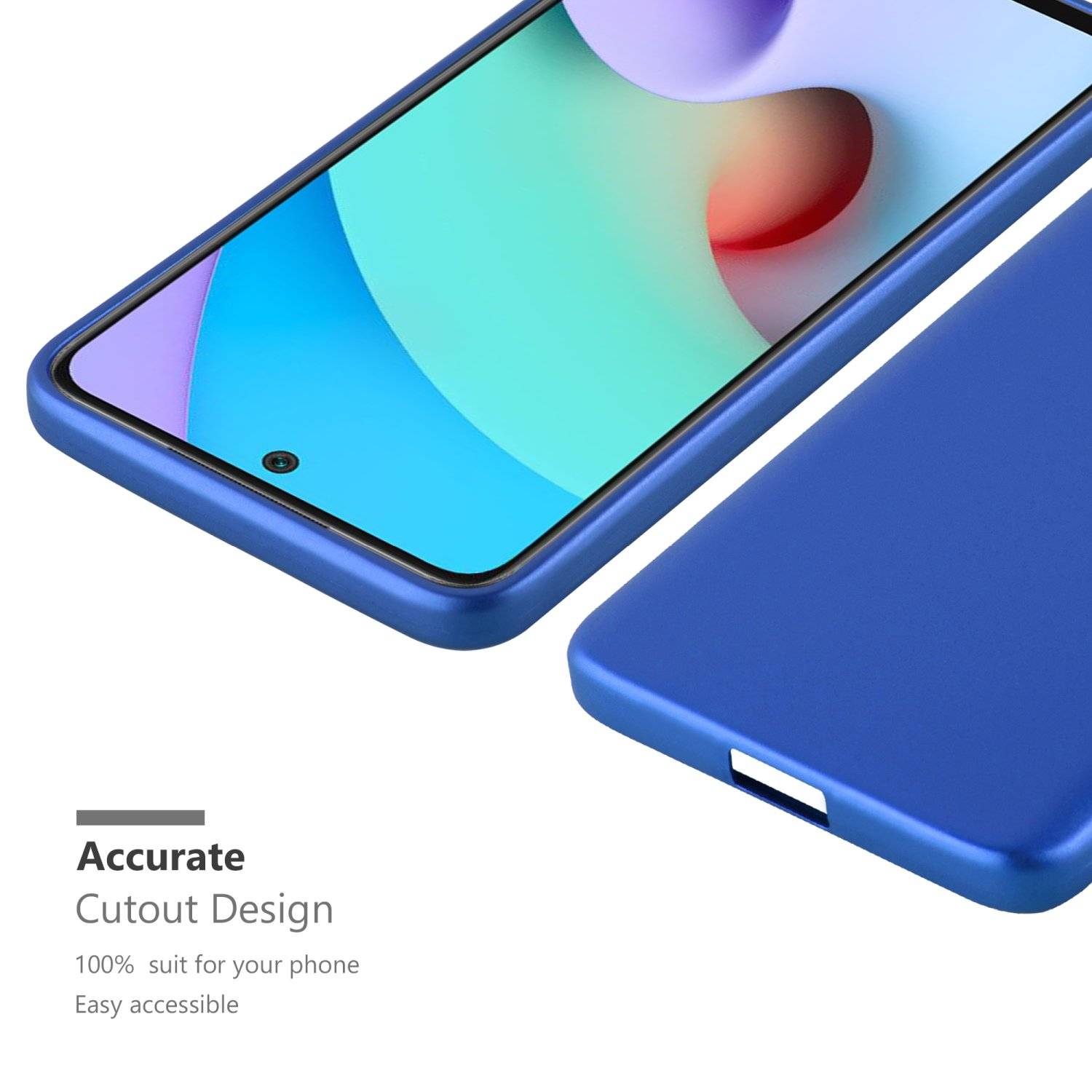 Cadorabo Schutzhülle für Xiaomi RedMi 10 / RedMi NOTE 11 4G Hülle in Blau Handyhülle TPU Silikon Etui Cover Case
