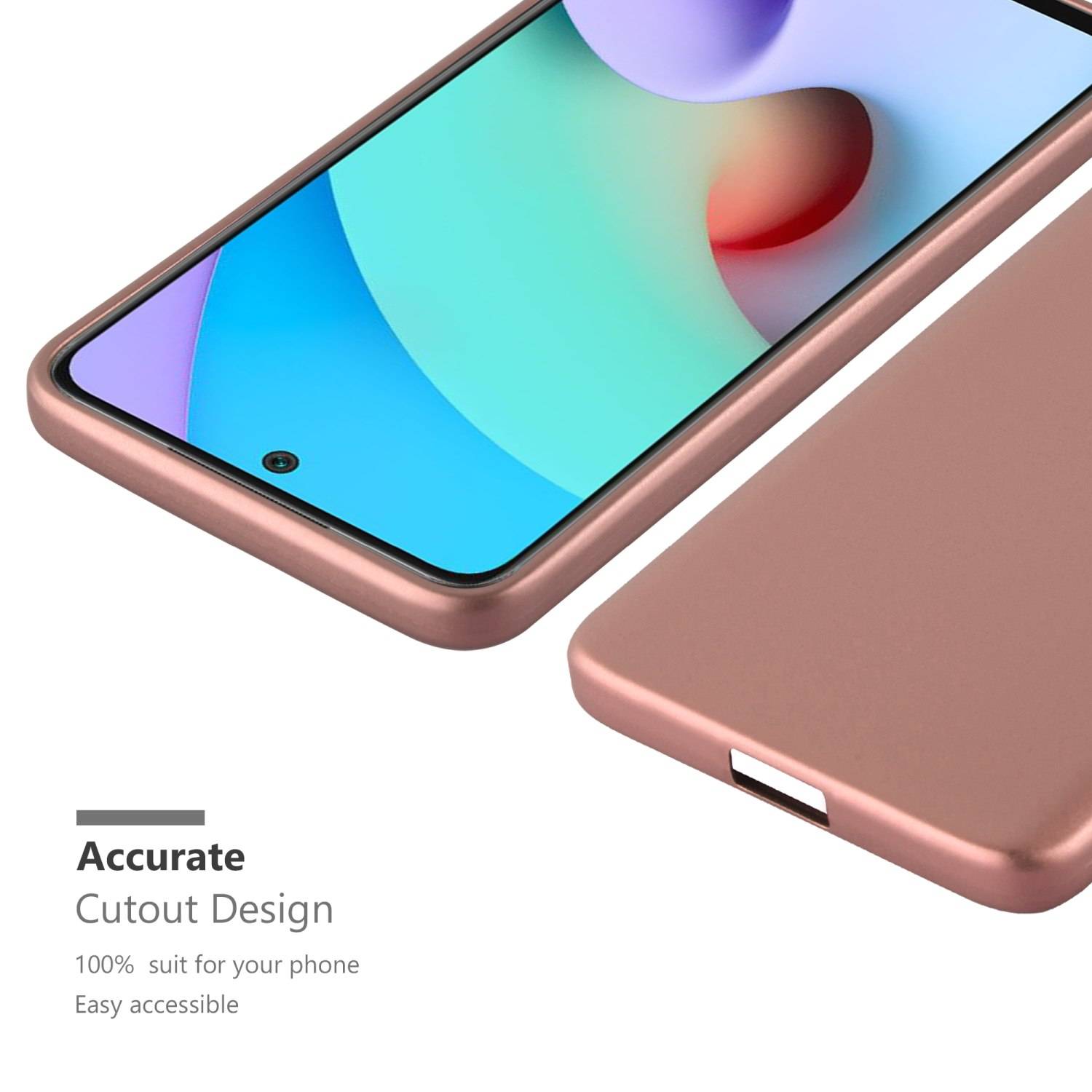 Cadorabo Schutzhülle für Xiaomi RedMi 10 / RedMi NOTE 11 4G Hülle in Rosa Handyhülle TPU Silikon Etui Cover Case
