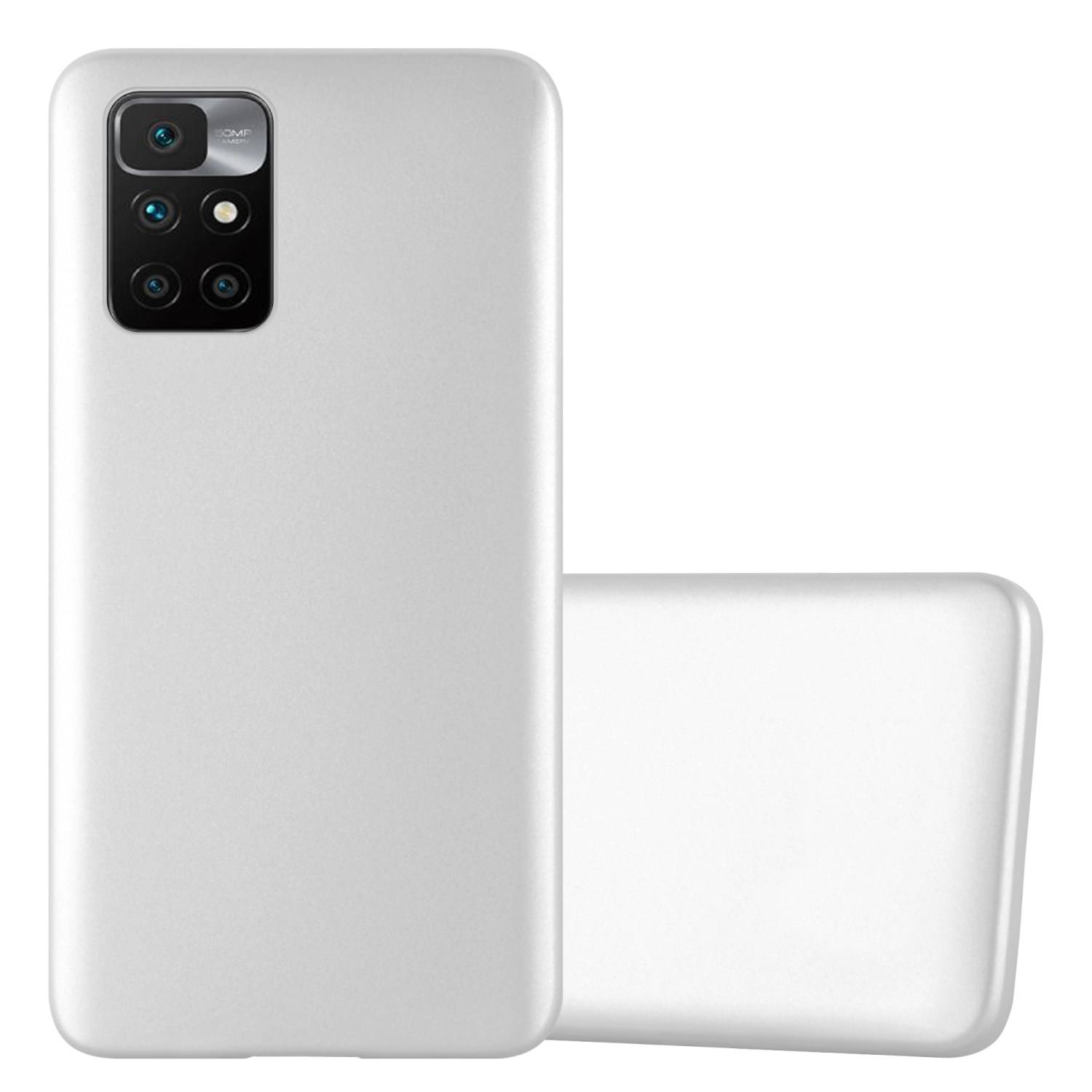Cadorabo Schutzhülle für Xiaomi RedMi 10 / RedMi NOTE 11 4G Hülle in Silber Handyhülle TPU Silikon Etui Cover Case