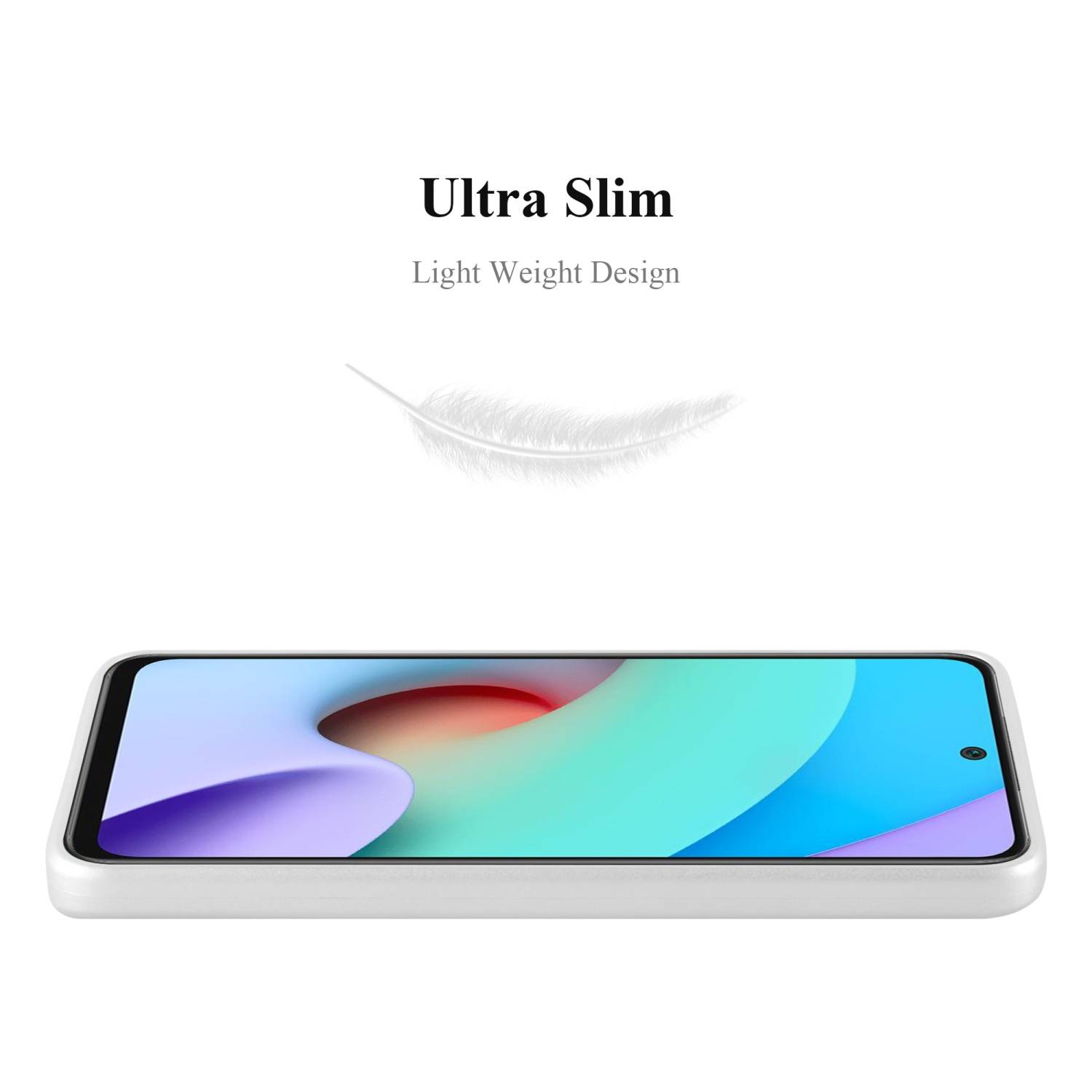 Cadorabo Schutzhülle für Xiaomi RedMi 10 / RedMi NOTE 11 4G Hülle in Silber Handyhülle TPU Silikon Etui Cover Case