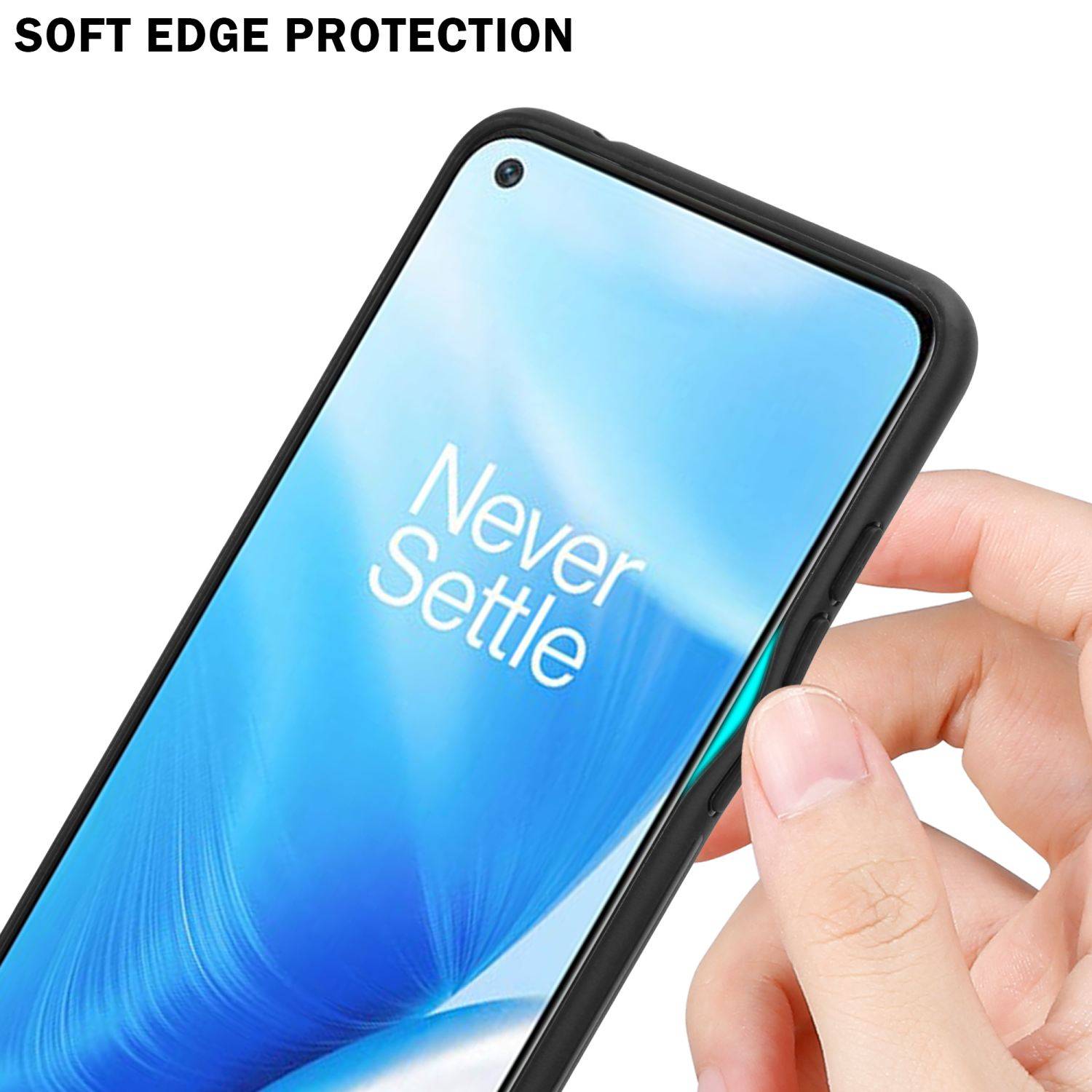 Cadorabo Hülle für OnePlus Nord N200 5G Schutz Hülle in Schwarz Handyhülle TPU Etui Cover Case Tempered Glas