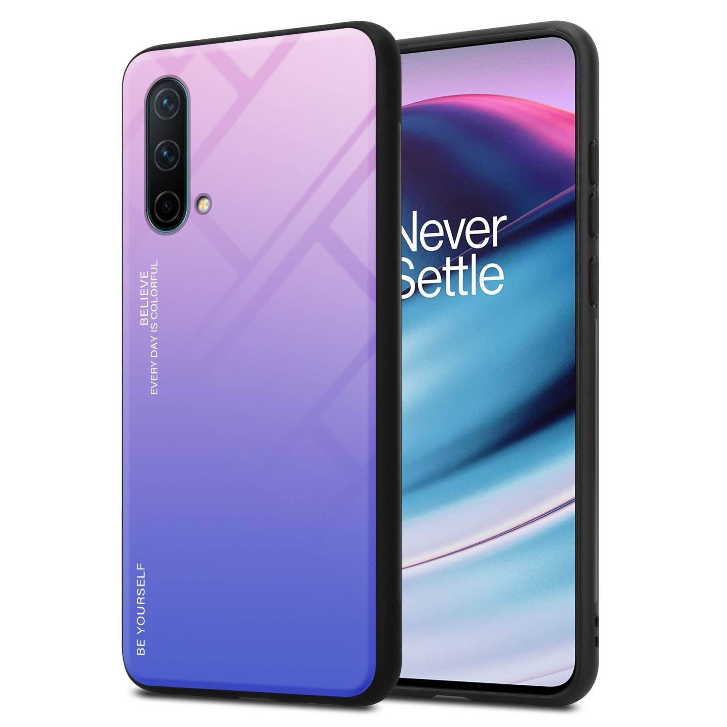 Cadorabo Hülle für OnePlus Nord CE 5G Schutz Hülle in Schwarz Handyhülle TPU Etui Cover Case Tempered Glas
