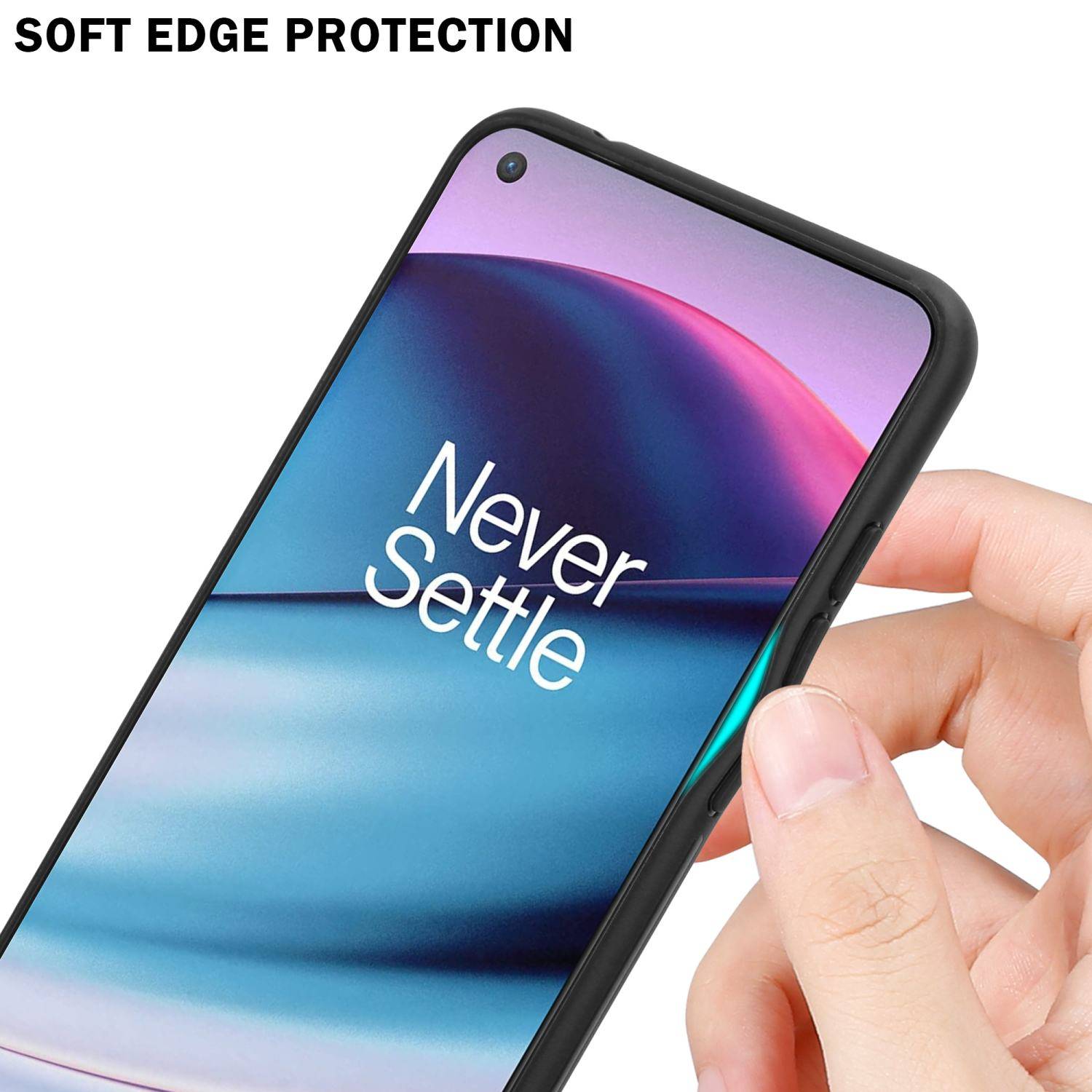 Cadorabo Hülle für OnePlus Nord CE 5G Schutz Hülle in Schwarz Handyhülle TPU Etui Cover Case Tempered Glas