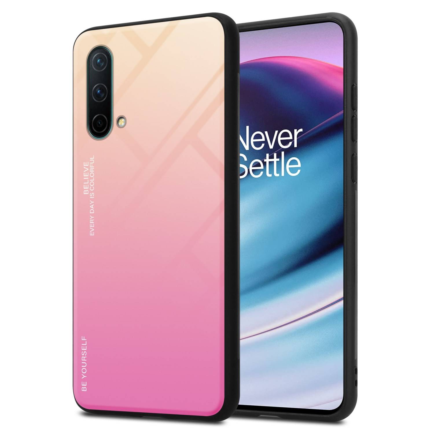 Cadorabo Hülle für OnePlus Nord CE 5G Schutz Hülle in Schwarz Handyhülle TPU Etui Cover Case Tempered Glas