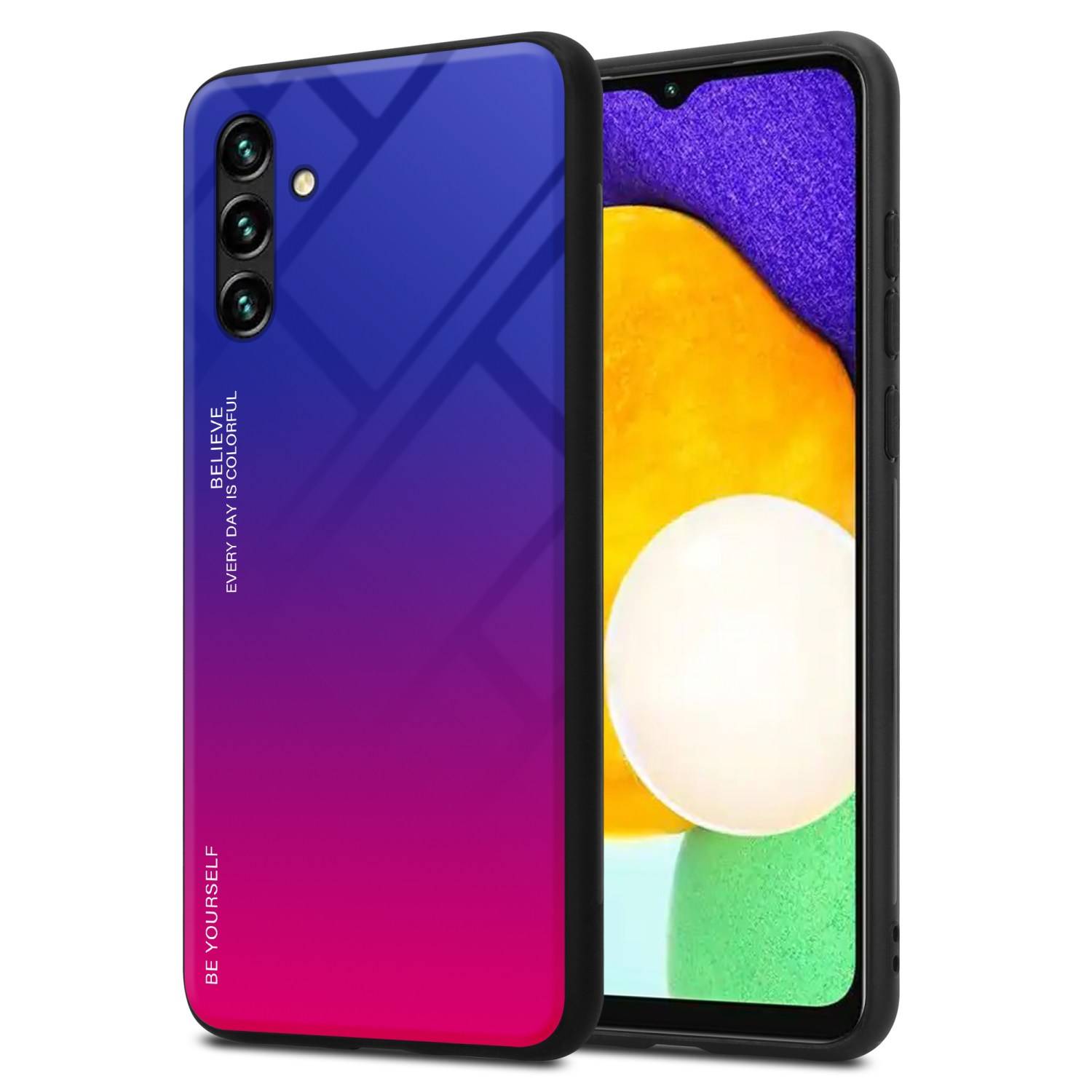 Cadorabo Hülle für Samsung Galaxy A13 5G Schutz Hülle in Schwarz Handyhülle TPU Etui Cover Case Tempered Glas