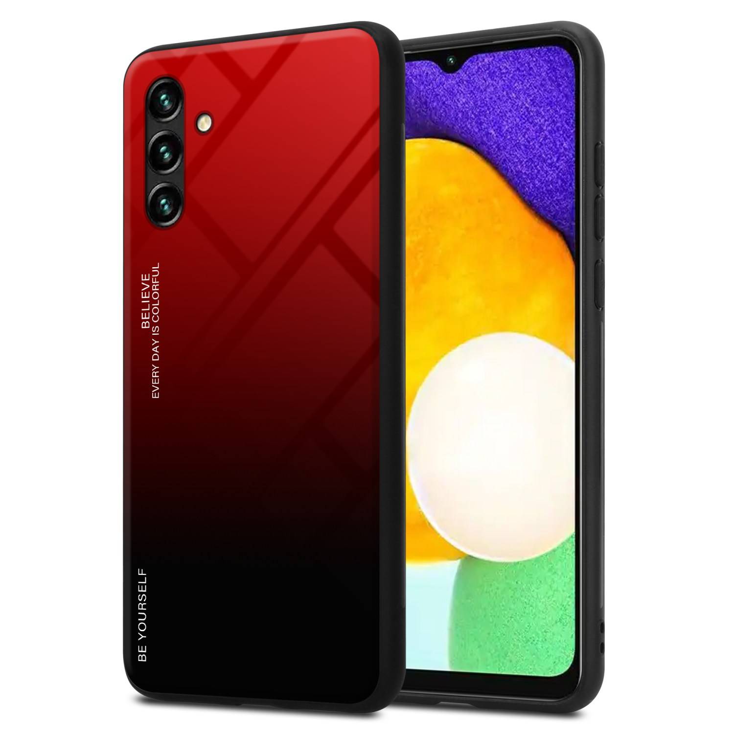 Cadorabo Hülle für Samsung Galaxy A13 5G Schutz Hülle in Schwarz Handyhülle TPU Etui Cover Case Tempered Glas