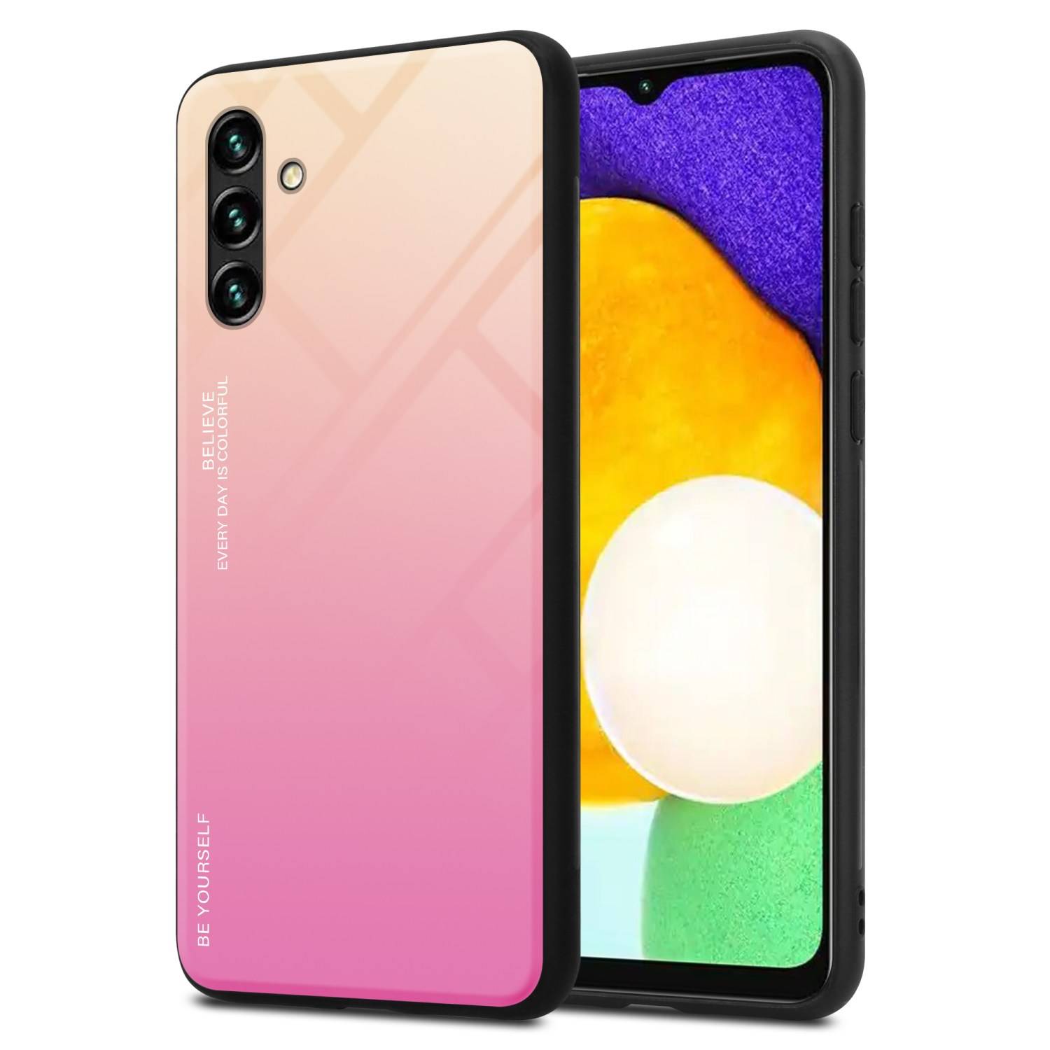 Cadorabo Hülle für Samsung Galaxy A13 5G Schutz Hülle in Schwarz Handyhülle TPU Etui Cover Case Tempered Glas