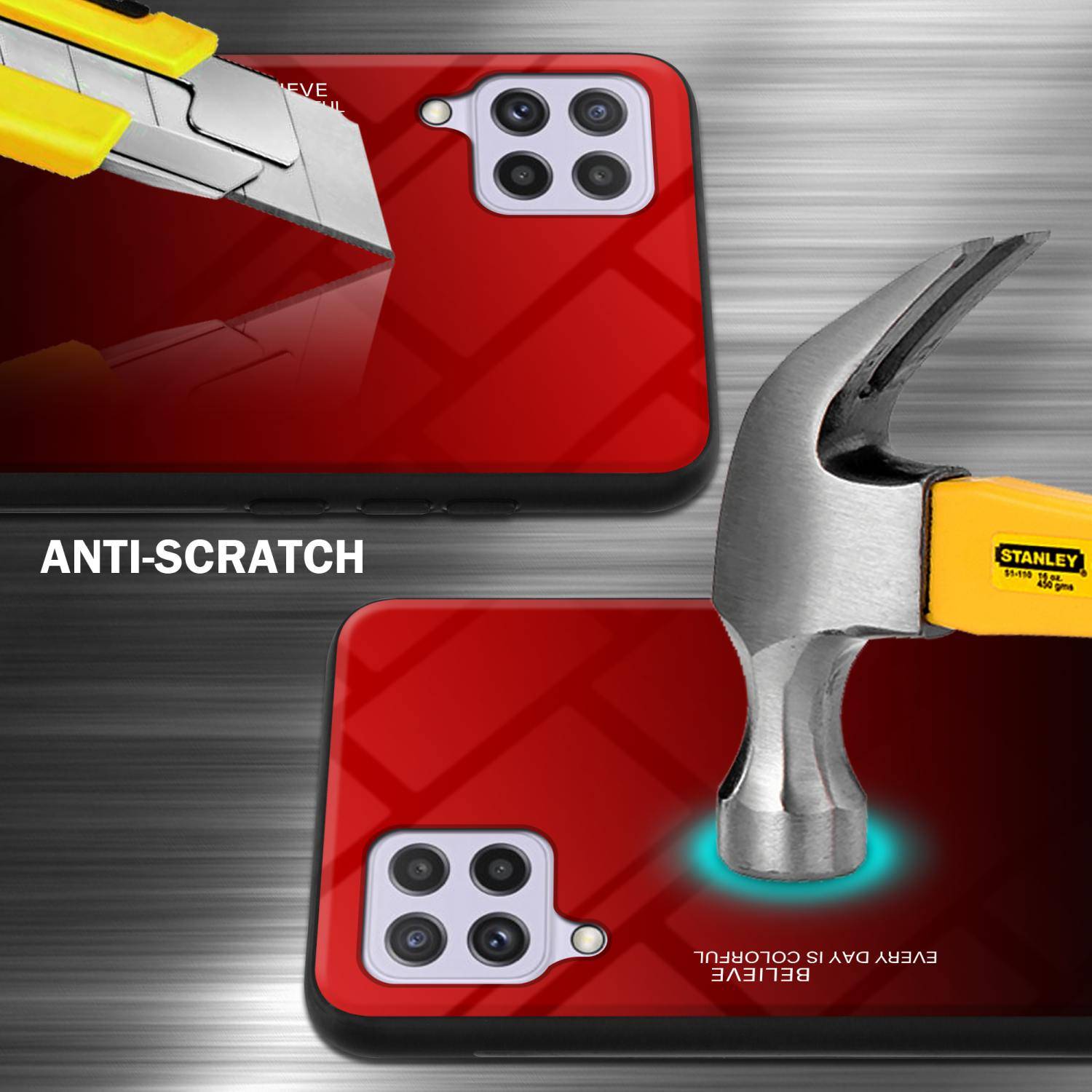 Cadorabo Hülle für Samsung Galaxy A22 4G / M22 / M32 4G Schutz Hülle in Schwarz Handyhülle TPU Etui Cover Case Tempered