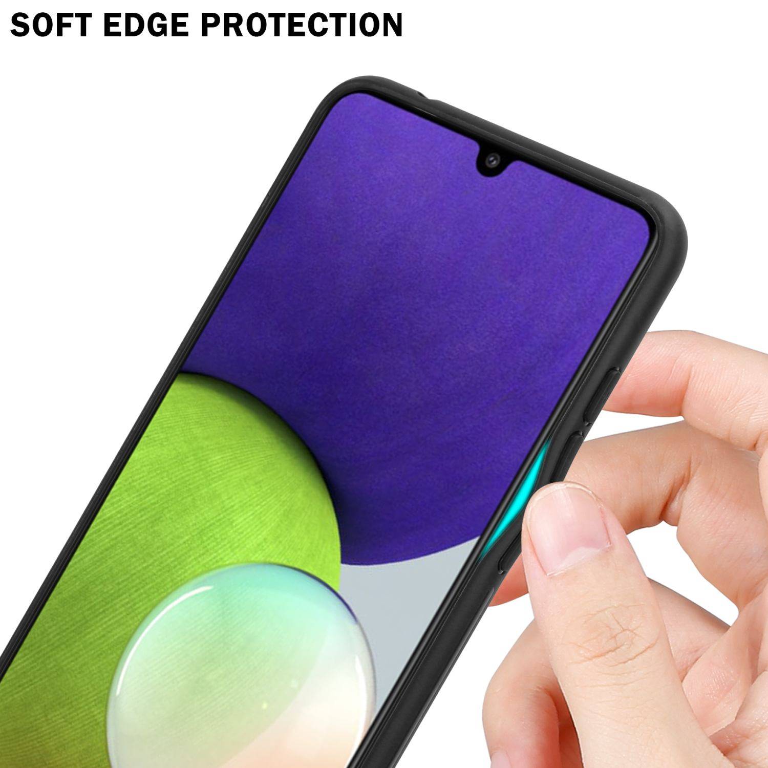 Cadorabo Hülle für Samsung Galaxy A22 4G / M22 / M32 4G Schutz Hülle in Schwarz Handyhülle TPU Etui Cover Case Tempered