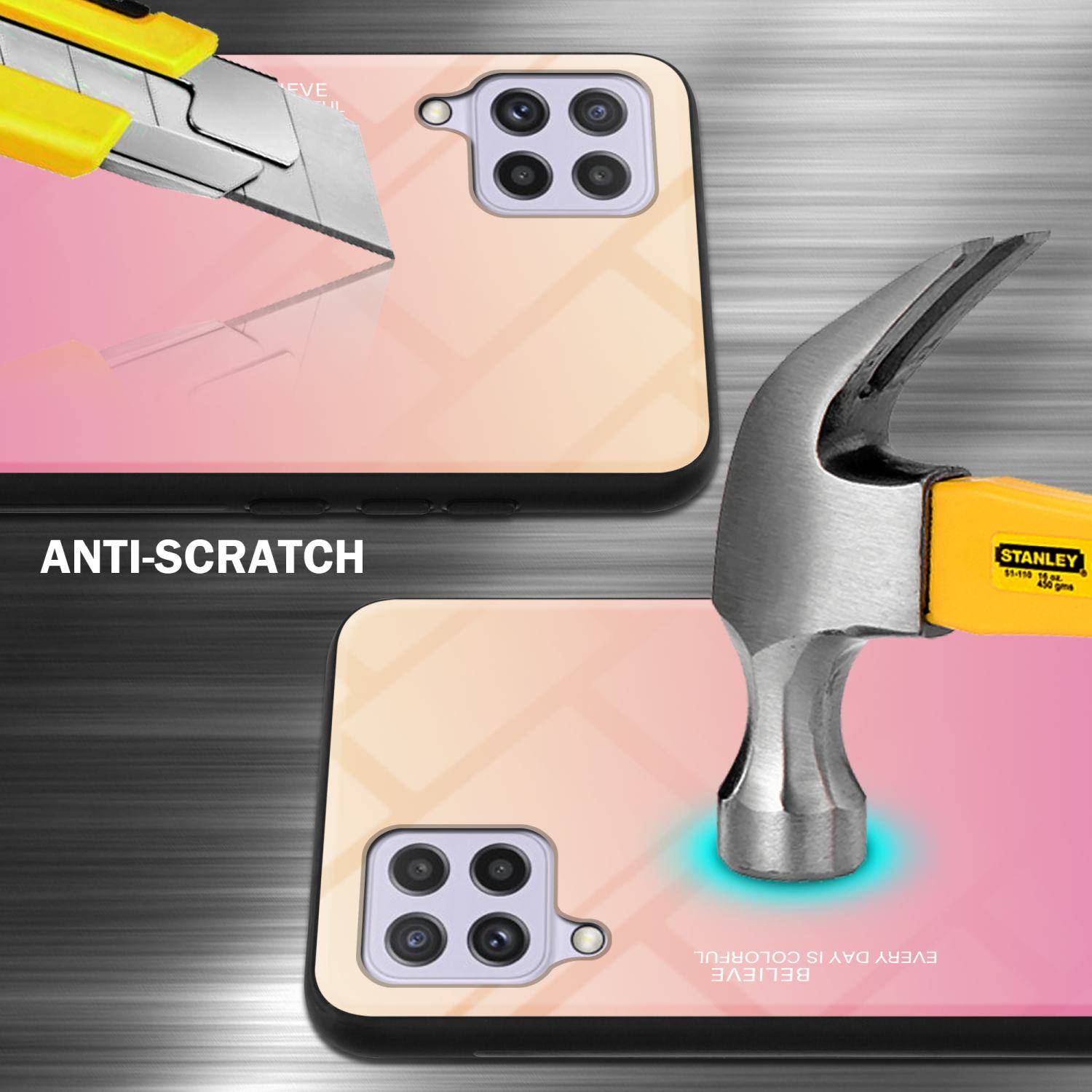 Cadorabo Hülle für Samsung Galaxy A22 4G / M22 / M32 4G Schutz Hülle in Schwarz Handyhülle TPU Etui Cover Case Tempered