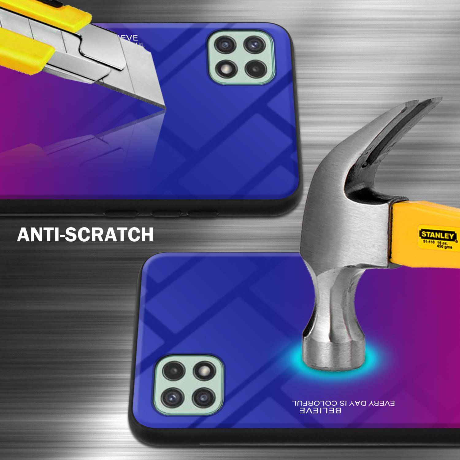 Cadorabo Hülle für Samsung Galaxy A22 5G Schutz Hülle in Schwarz Handyhülle TPU Etui Cover Case Tempered Glas