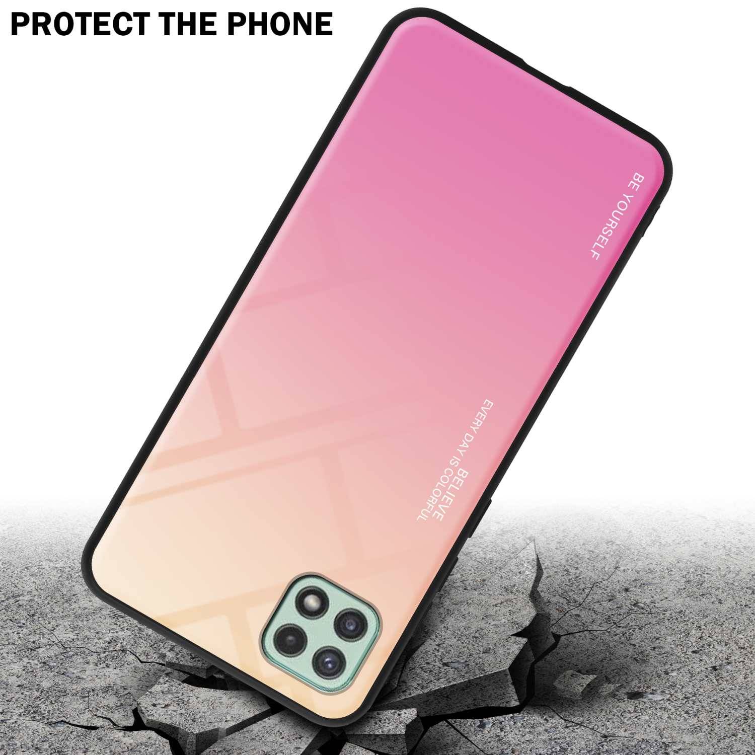 Cadorabo Hülle für Samsung Galaxy A22 5G Schutz Hülle in Schwarz Handyhülle TPU Etui Cover Case Tempered Glas