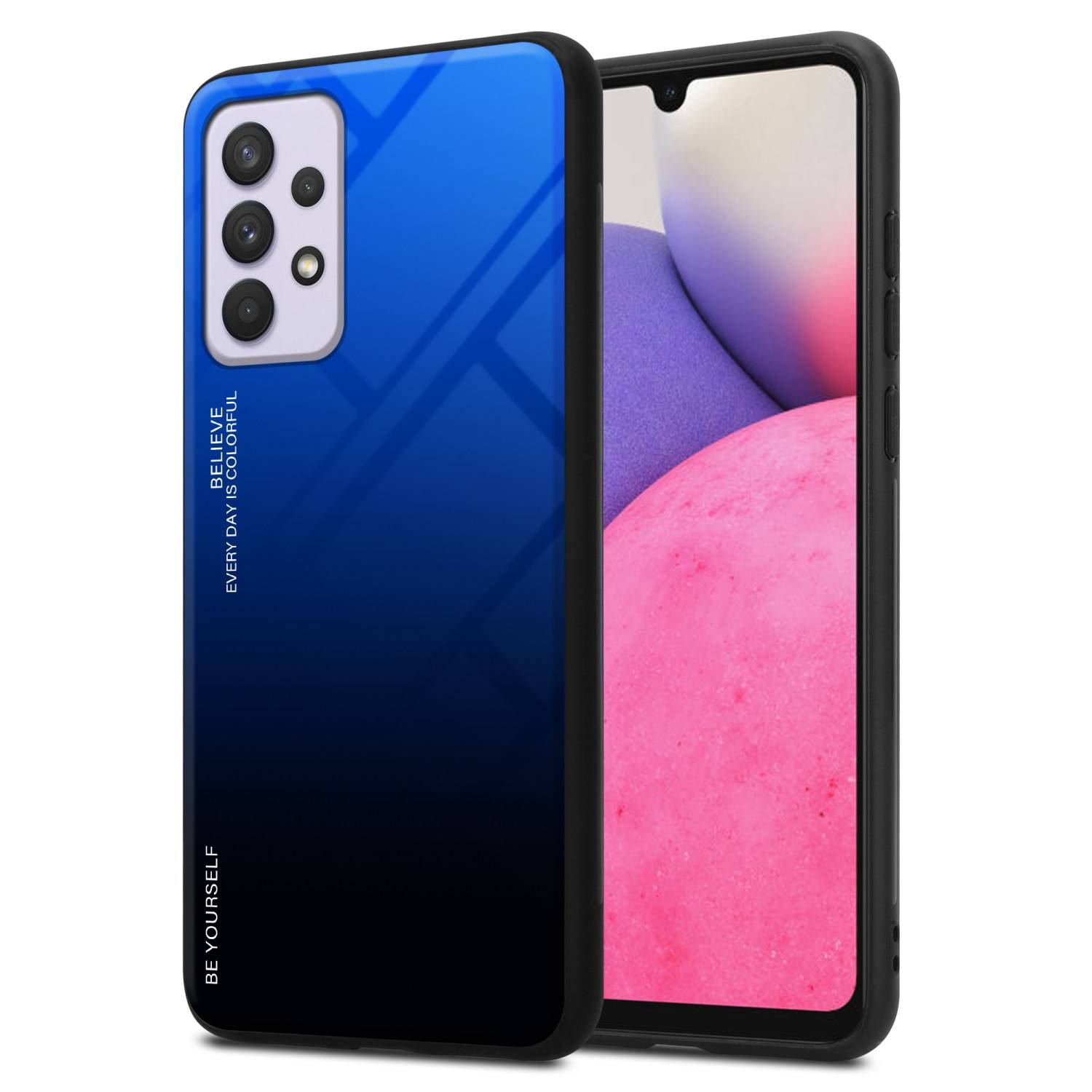 Cadorabo Hülle für Samsung Galaxy A33 5G Schutz Hülle in Schwarz Handyhülle TPU Etui Cover Case Tempered Glas