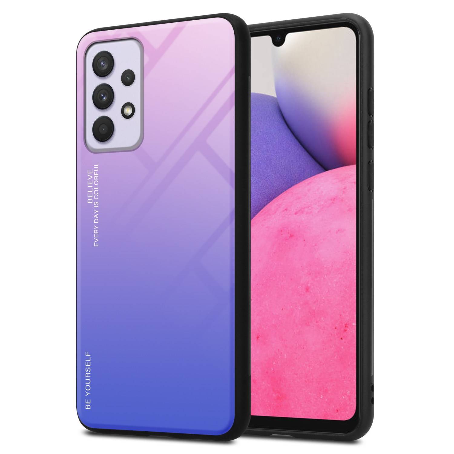 Cadorabo Hülle für Samsung Galaxy A33 5G Schutz Hülle in Schwarz Handyhülle TPU Etui Cover Case Tempered Glas