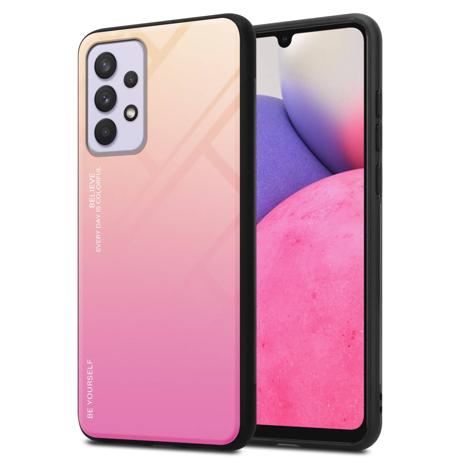Cadorabo Hülle für Samsung Galaxy A33 5G Schutz Hülle in Schwarz Handyhülle TPU Etui Cover Case Tempered Glas