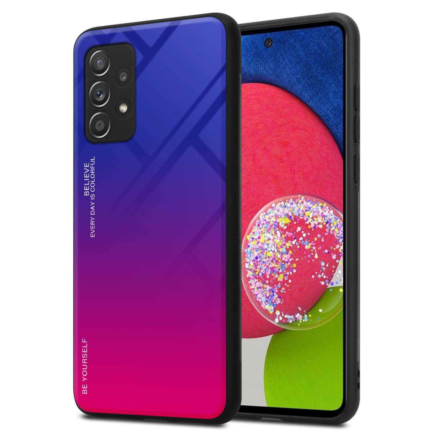 Cadorabo Hülle für Samsung Galaxy A52 (4G / 5G) / A52s Schutz Hülle in Schwarz Handyhülle TPU Etui Cover Case Tempered