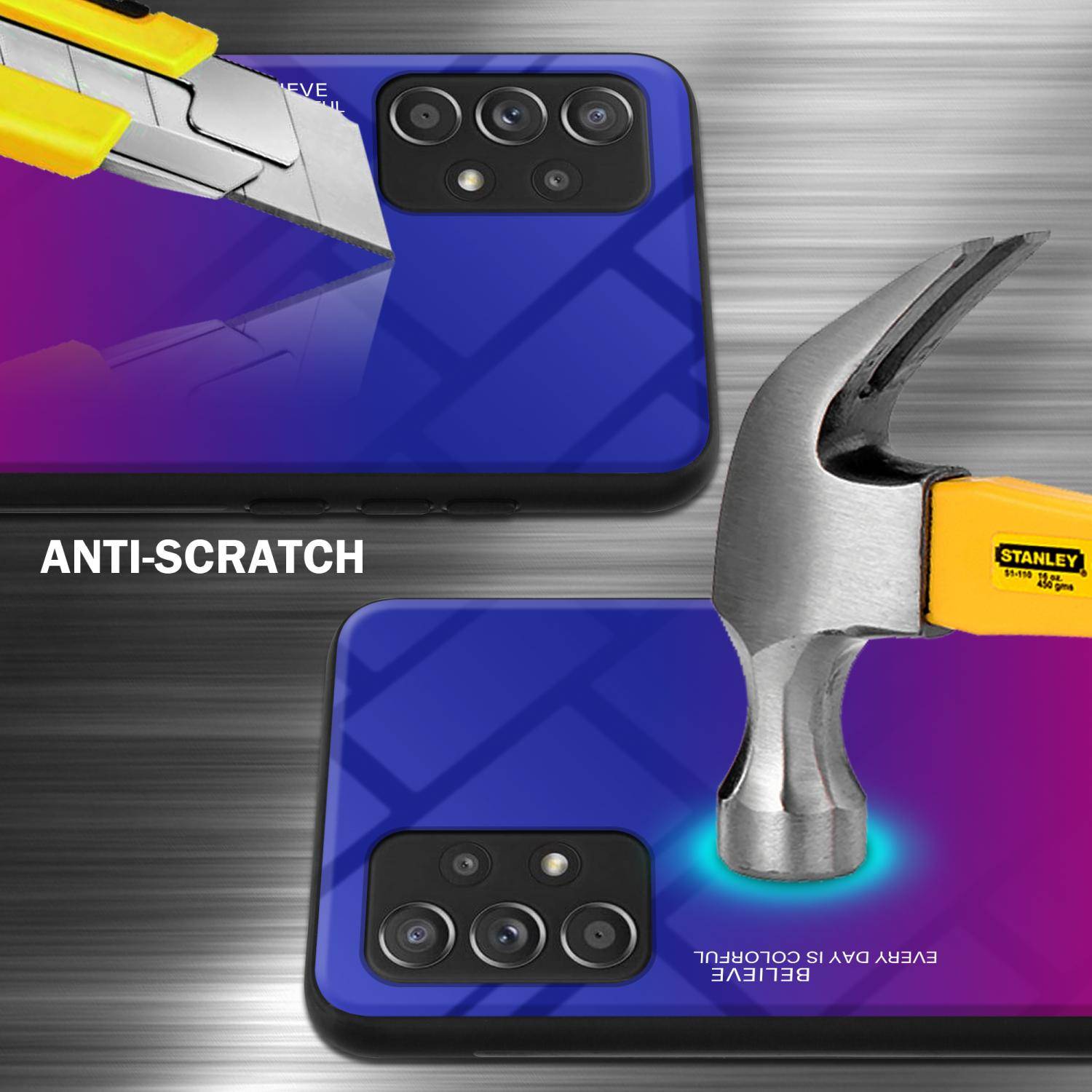 Cadorabo Hülle für Samsung Galaxy A52 (4G / 5G) / A52s Schutz Hülle in Schwarz Handyhülle TPU Etui Cover Case Tempered