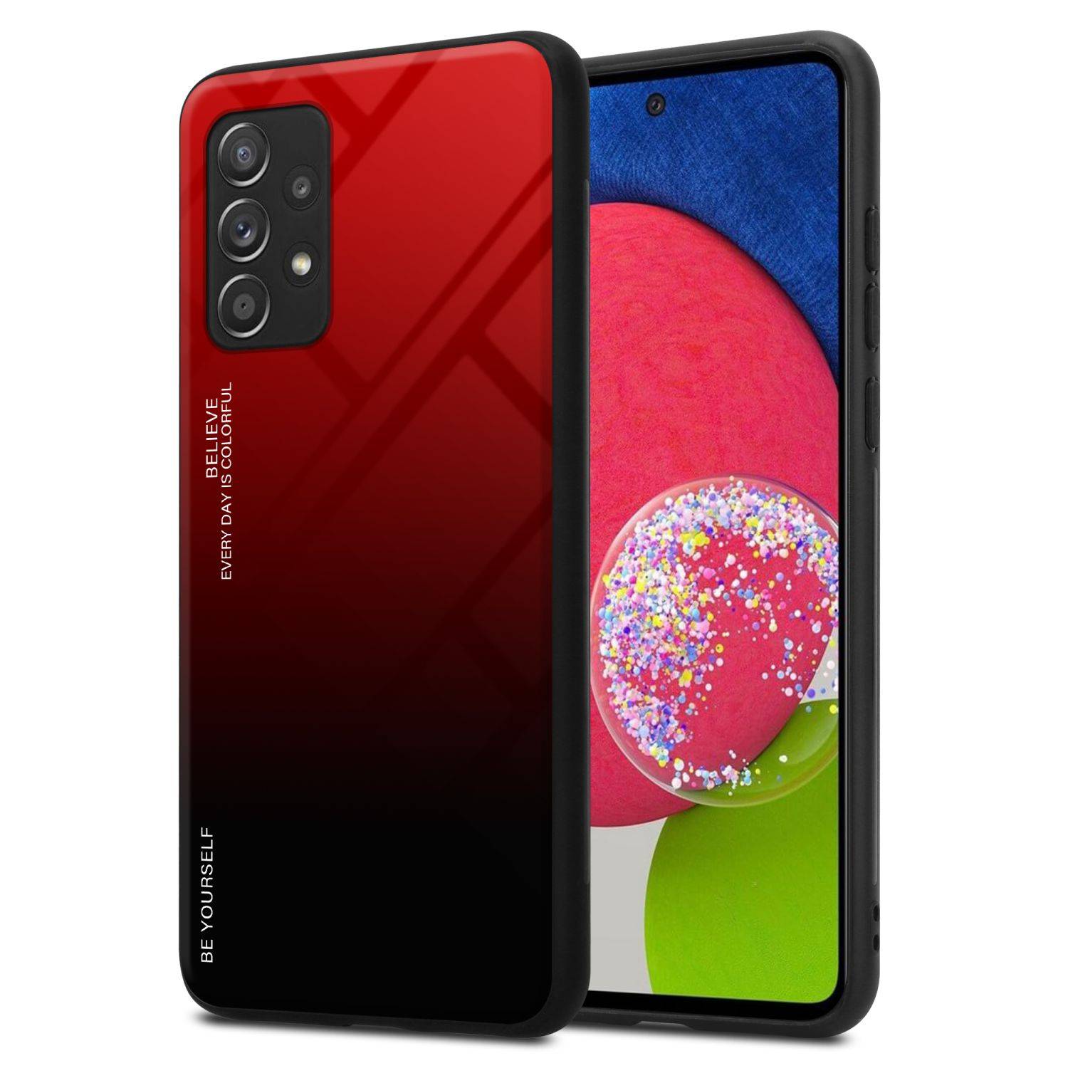 Cadorabo Hülle für Samsung Galaxy A52 (4G / 5G) / A52s Schutz Hülle in Schwarz Handyhülle TPU Etui Cover Case Tempered