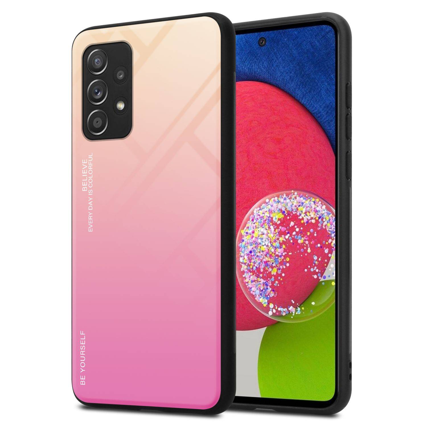 Cadorabo Hülle für Samsung Galaxy A52 (4G / 5G) / A52s Schutz Hülle in Schwarz Handyhülle TPU Etui Cover Case Tempered