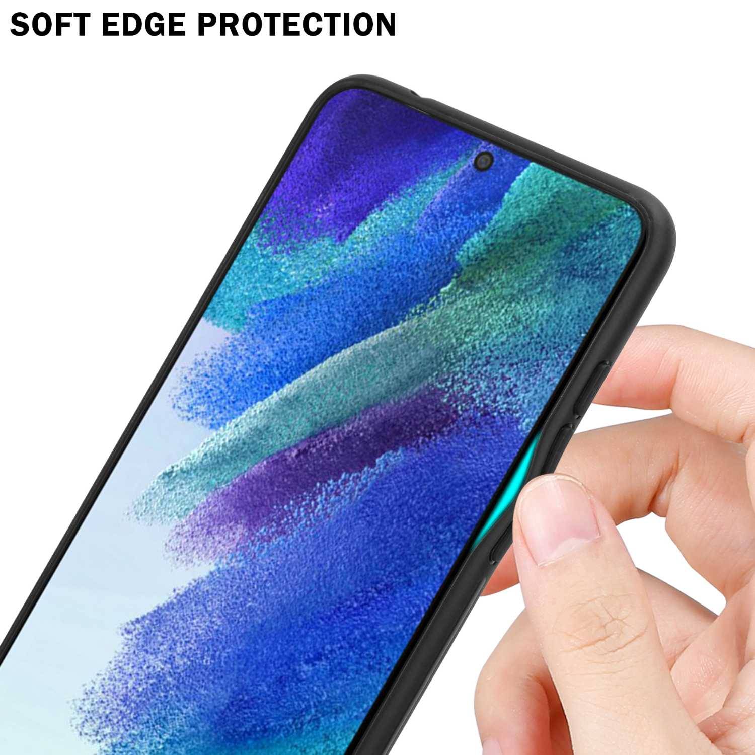 Cadorabo Hülle für Samsung Galaxy S22 Schutz Hülle in Schwarz Handyhülle TPU Etui Cover Case Tempered Glas