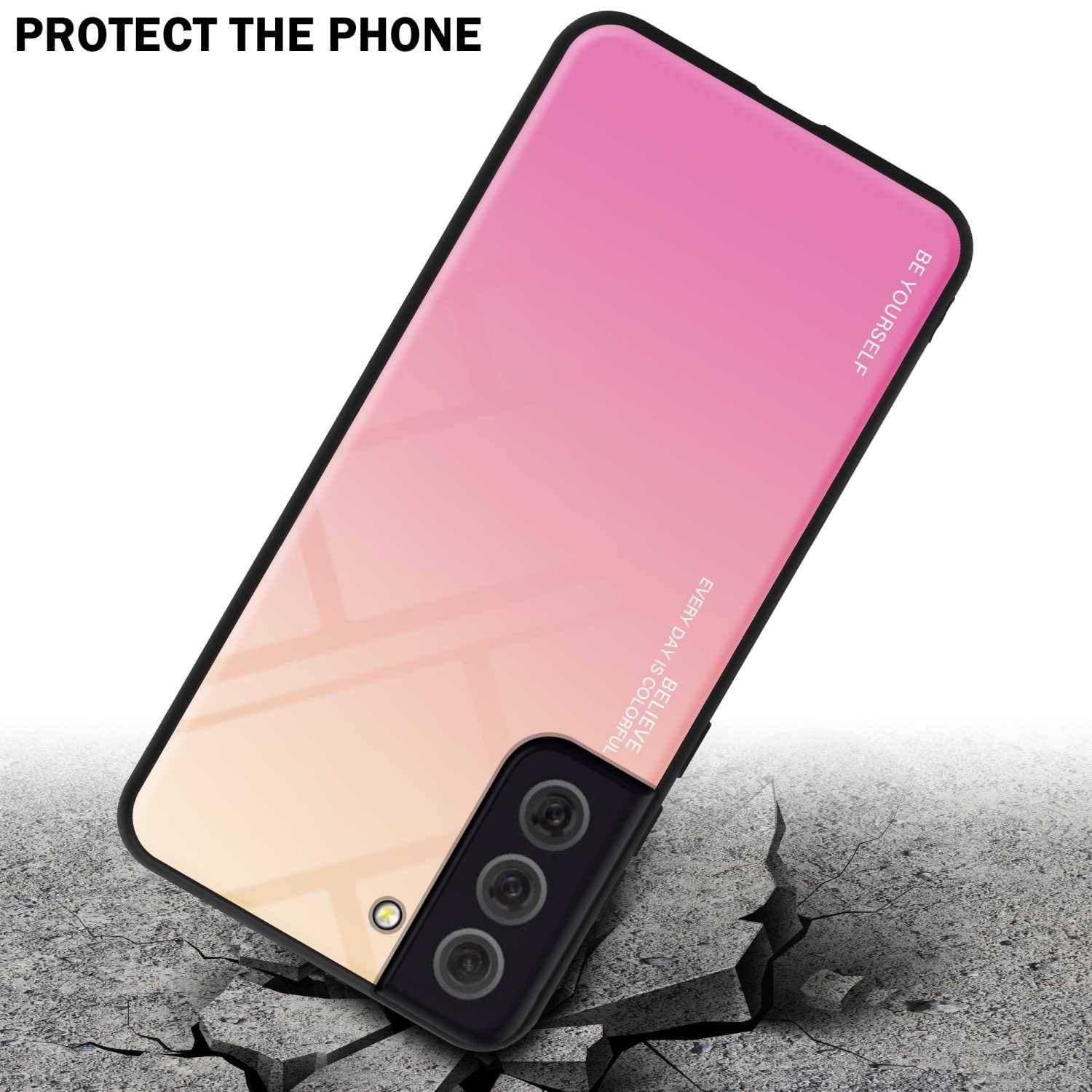 Cadorabo Hülle für Samsung Galaxy S22 Schutz Hülle in Schwarz Handyhülle TPU Etui Cover Case Tempered Glas
