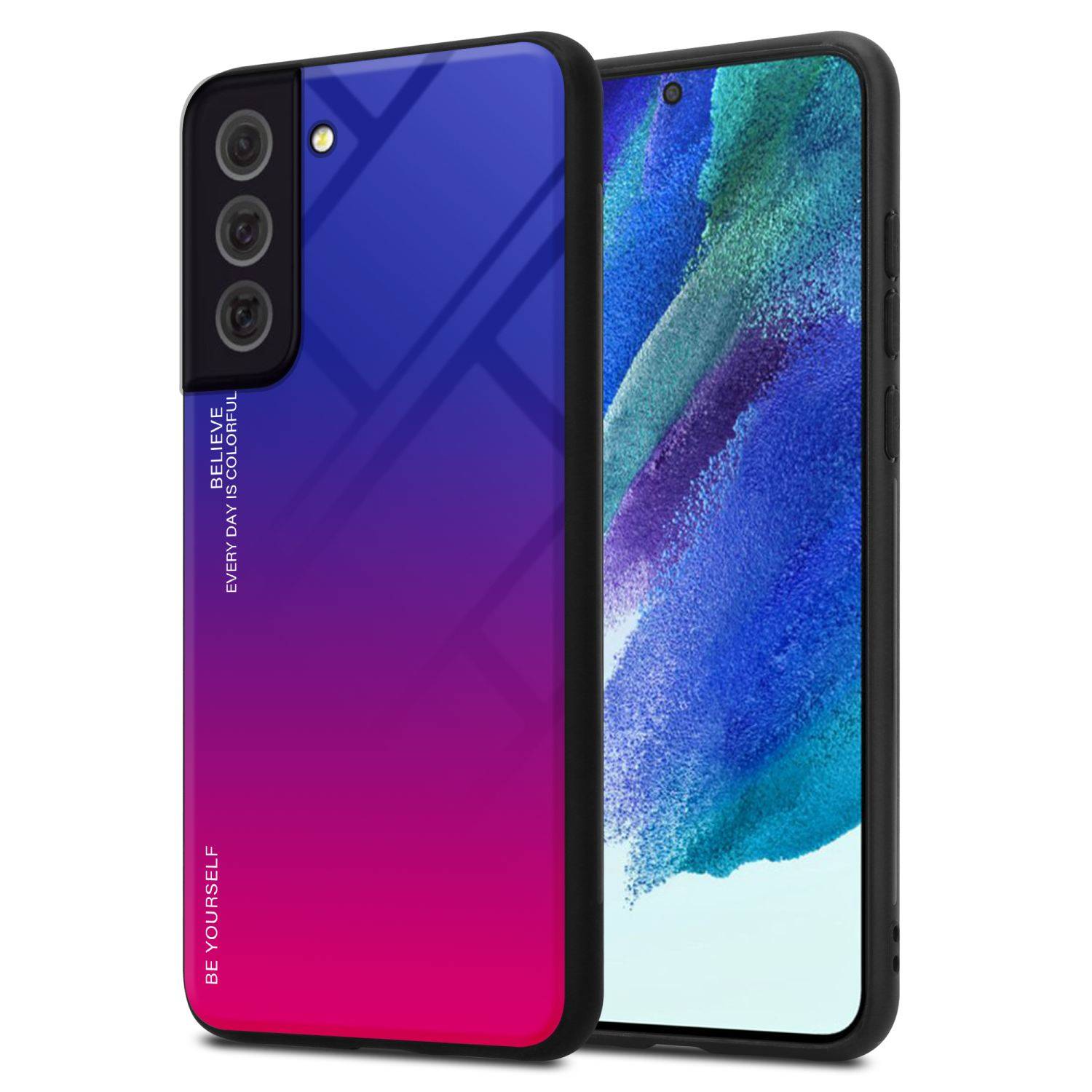 Cadorabo Hülle für Samsung Galaxy S22 PLUS Schutz Hülle in Schwarz Handyhülle TPU Etui Cover Case Tempered Glas