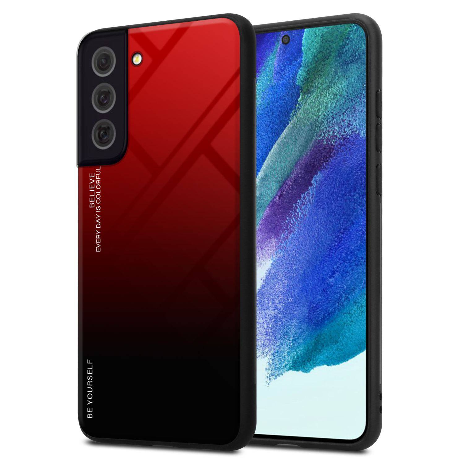 Cadorabo Hülle für Samsung Galaxy S22 PLUS Schutz Hülle in Schwarz Handyhülle TPU Etui Cover Case Tempered Glas