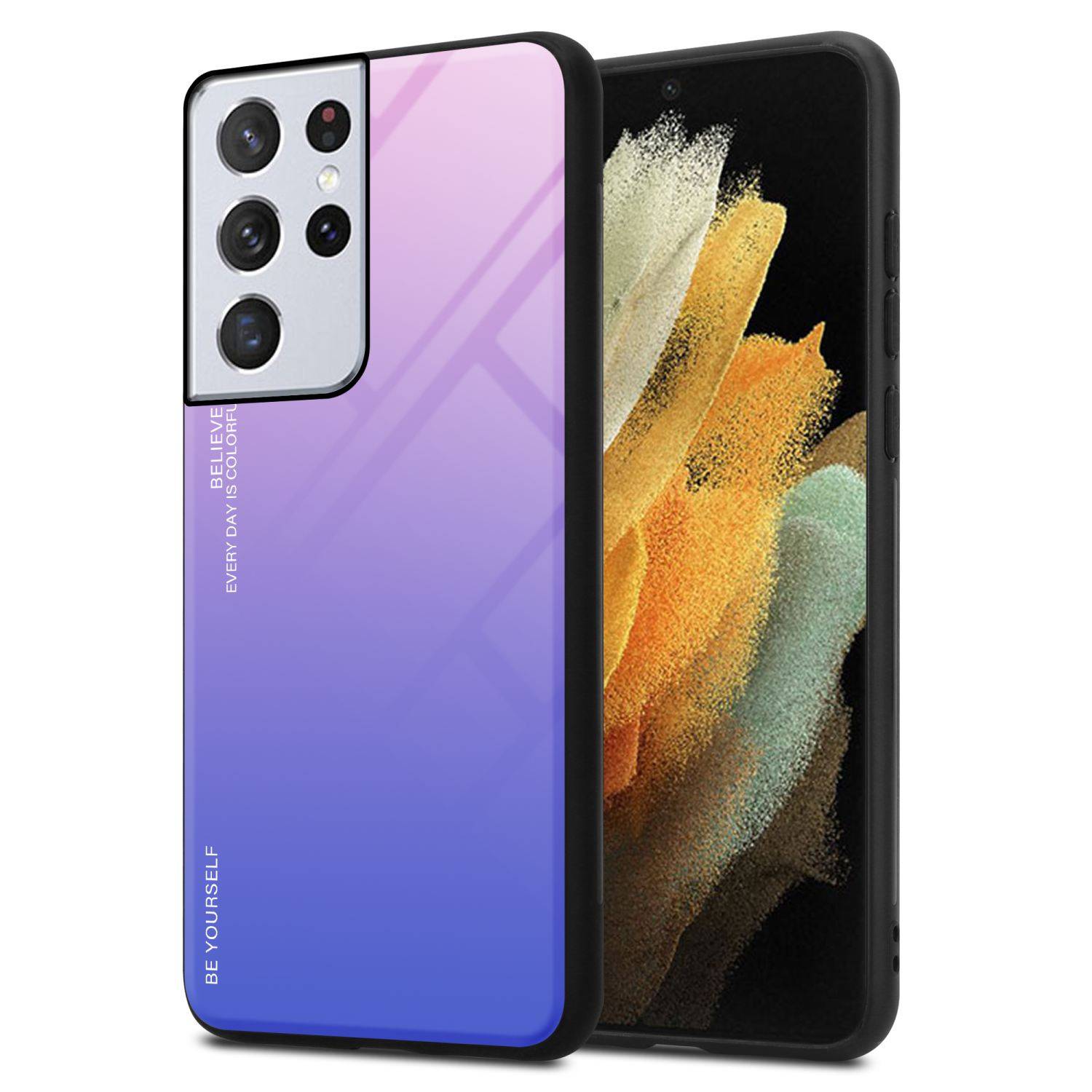 Cadorabo Hülle für Samsung Galaxy S22 ULTRA Schutz Hülle in Schwarz Handyhülle TPU Etui Cover Case Tempered Glas