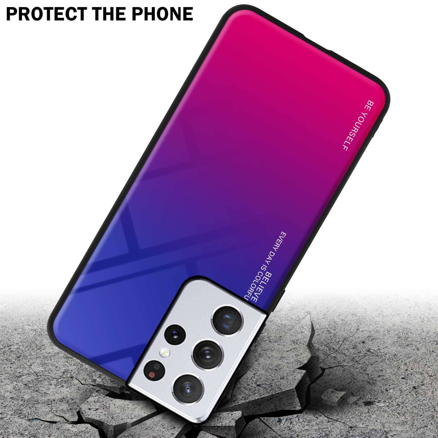 Cadorabo Hülle für Samsung Galaxy S22 ULTRA Schutz Hülle in Schwarz Handyhülle TPU Etui Cover Case Tempered Glas