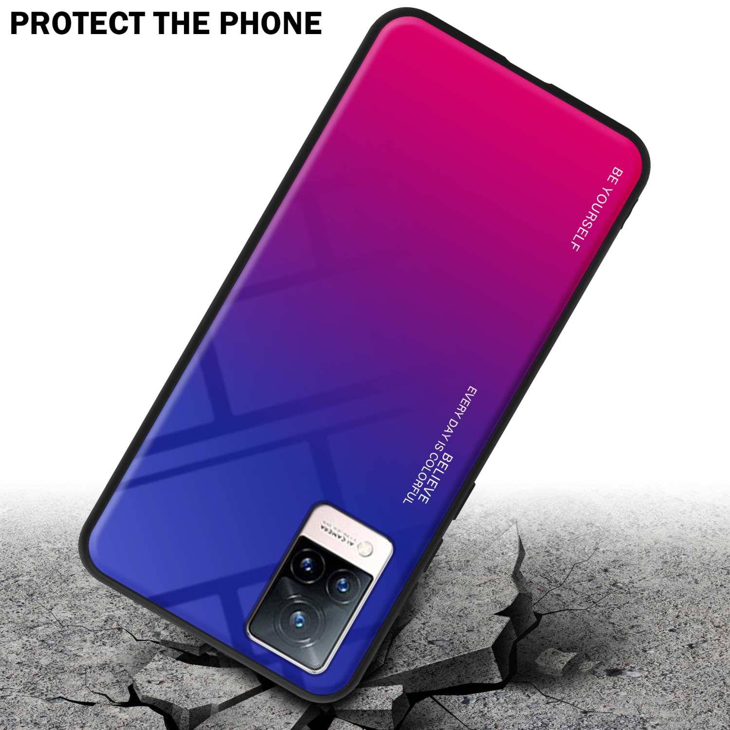 Cadorabo Hülle für Vivo V21 4G / 5G Schutz Hülle in Schwarz Handyhülle TPU Etui Cover Case Tempered Glas