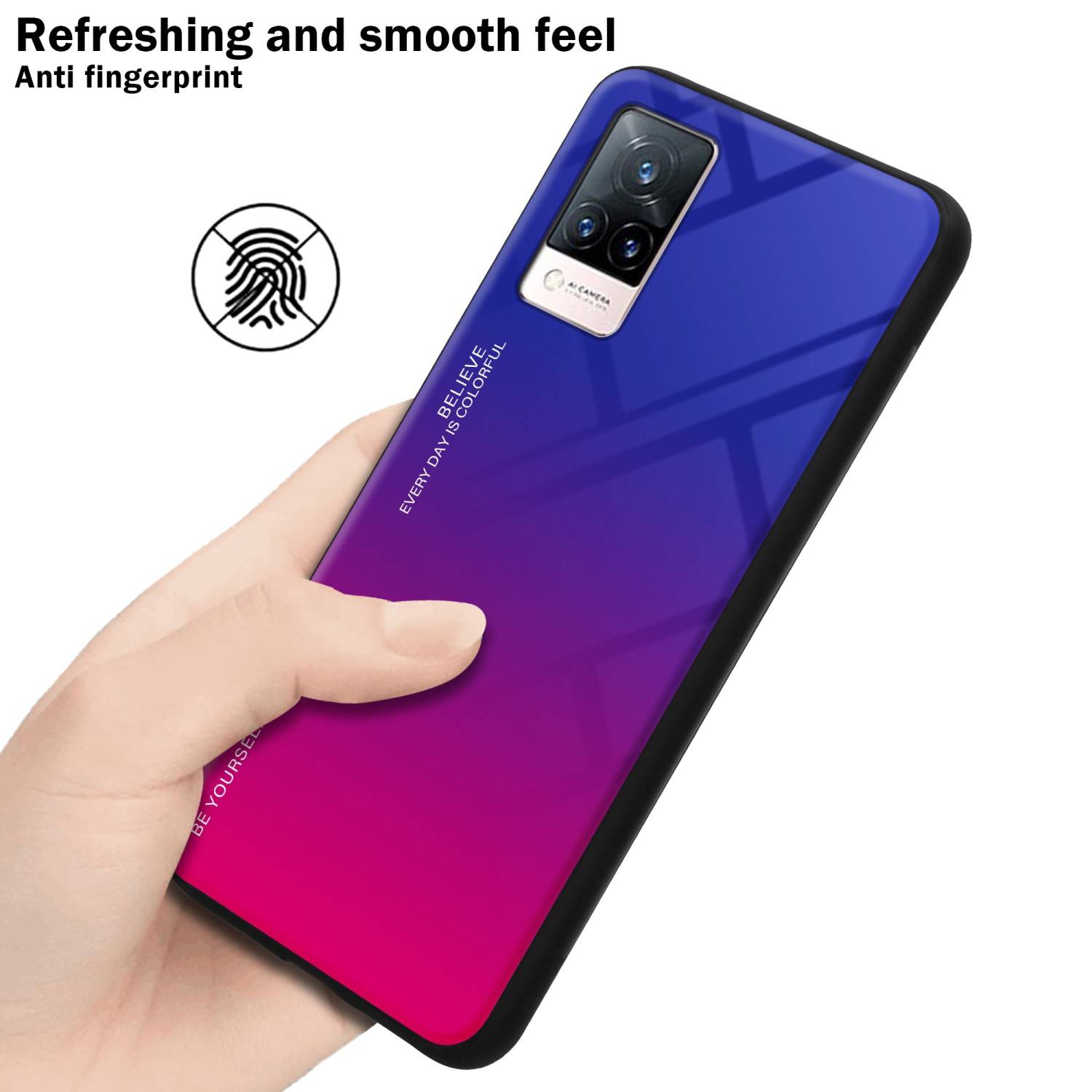 Cadorabo Hülle für Vivo V21 4G / 5G Schutz Hülle in Schwarz Handyhülle TPU Etui Cover Case Tempered Glas
